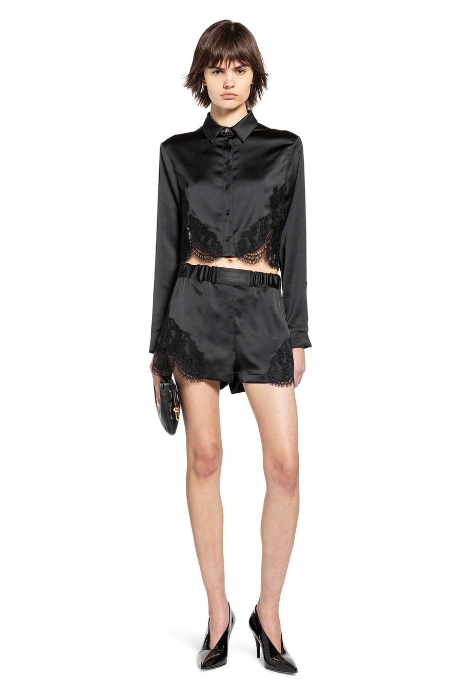 Versace Lace-Trim Shorts, view 6