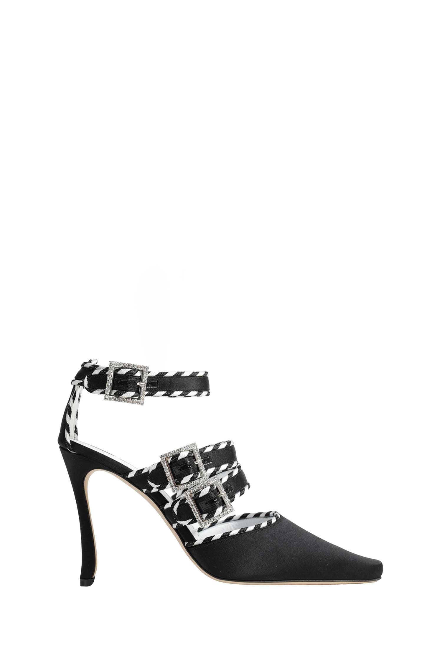 MANOLO BLAHNIK Sumba 105 Satin Ankle Strap Pumps