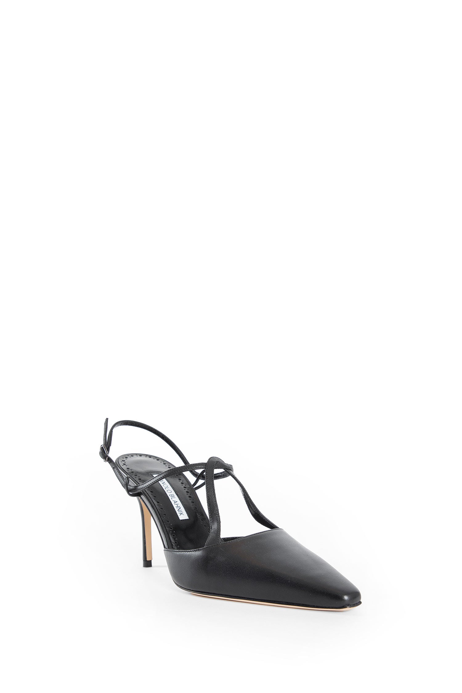 MANOLO BLAHNIK Nappa Leather T-Bar Pumps, view 2