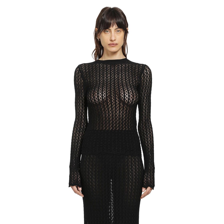 Saint Laurent Pointelle Knit Top, view 6
