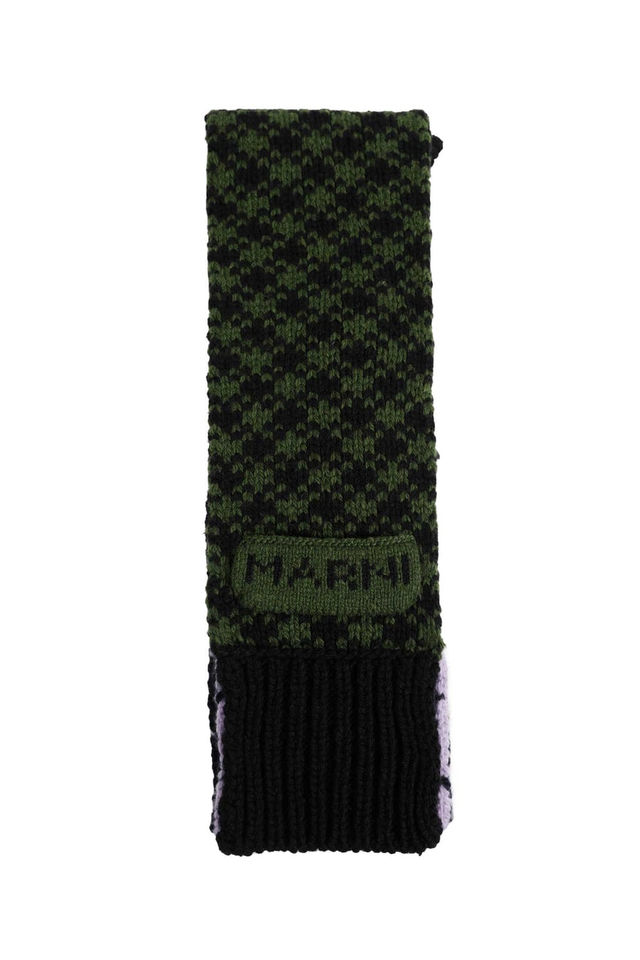 Marni Geometric Wool Knit Scarf