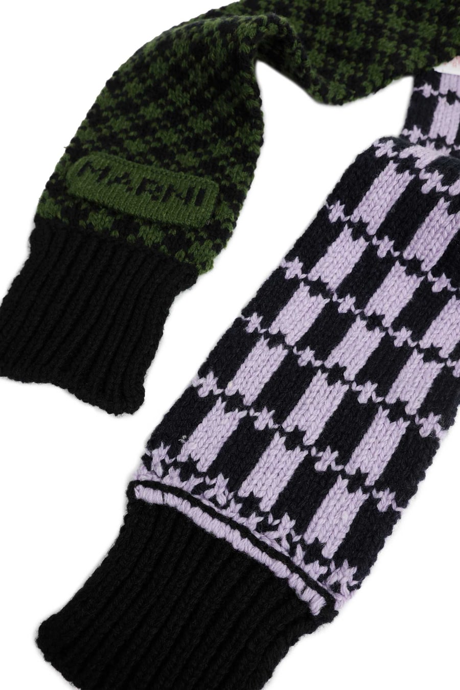 Marni Geometric Wool Knit Scarf, view 2
