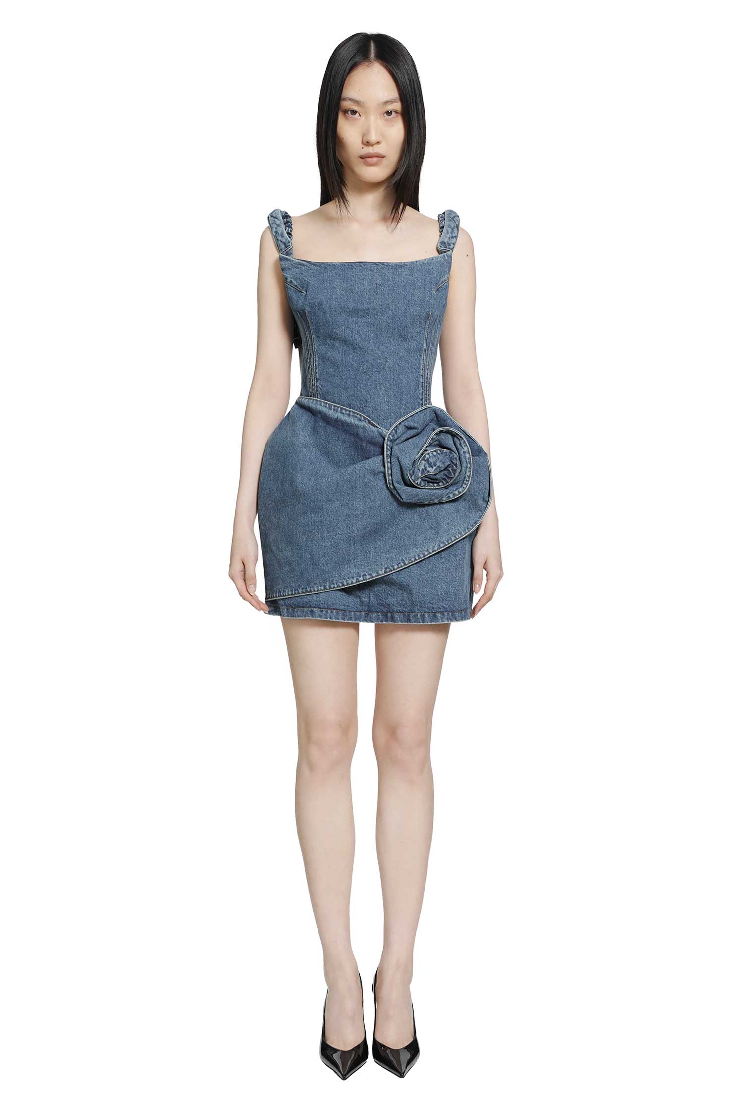 MAGDA BUTRYM Off-Shoulder Denim Mini Dress, view 2