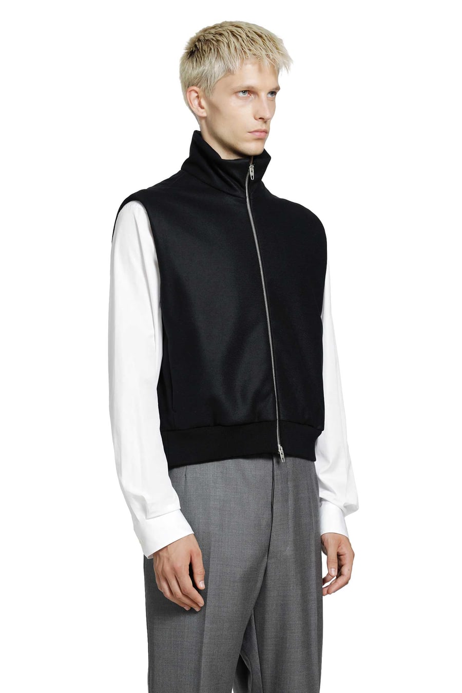 Jil Sander Wool Melton Padded Vest, view 3