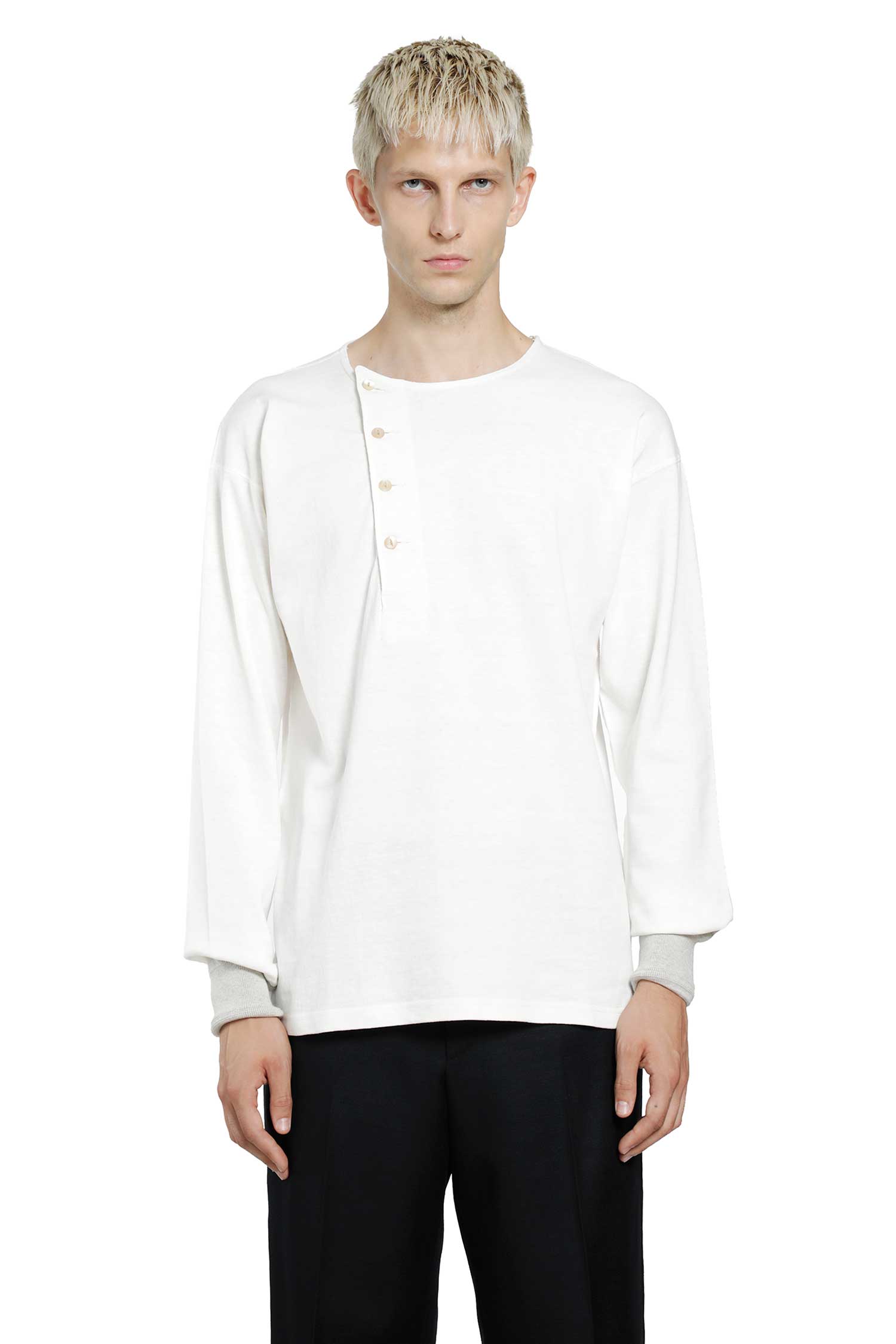 TAIGA TAKAHASHI LOT . 618 Side Henry Neck T-Shirt