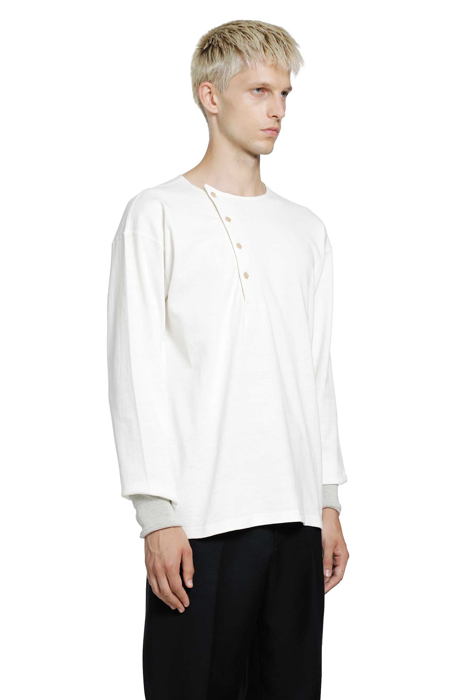 TAIGA TAKAHASHI LOT . 618 Side Henry Neck T-Shirt, view 2