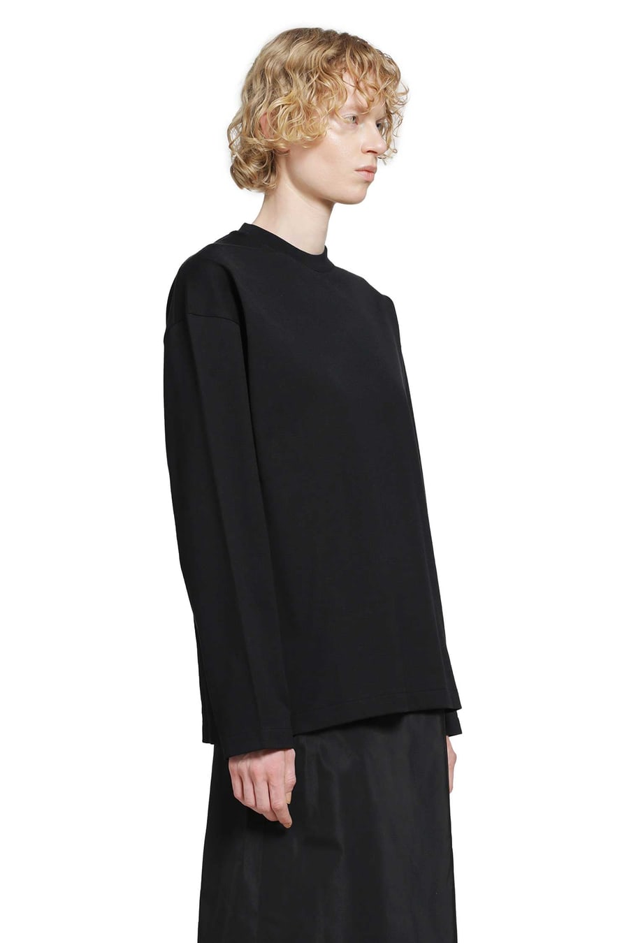 Jil Sander Cotton Crewneck Long Sleeve T-Shirt, view 3
