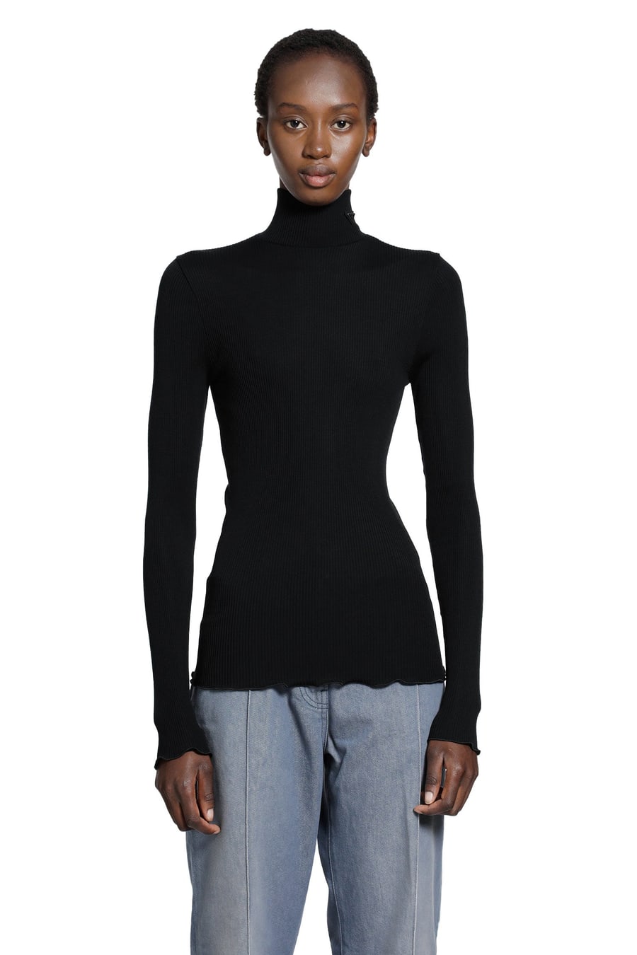Prada Silk And Wool Turtleneck Top