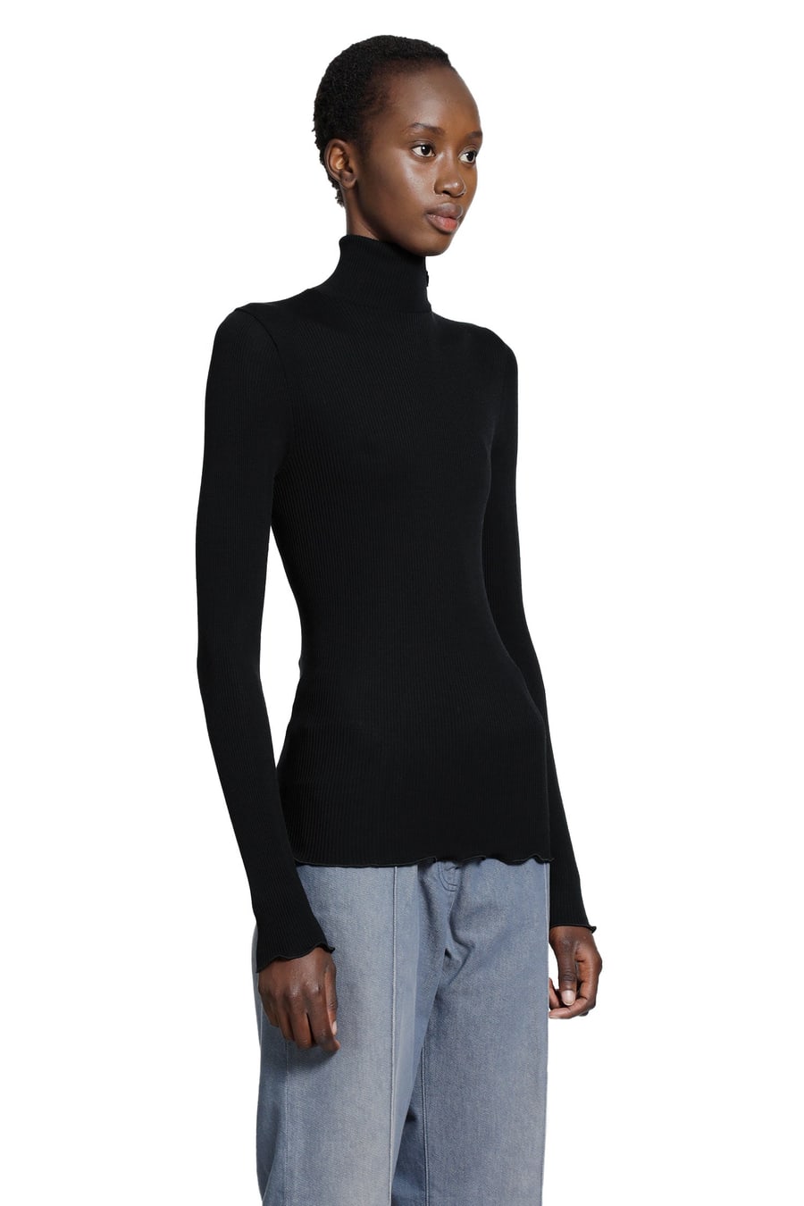 Prada Silk And Wool Turtleneck Top, view 2
