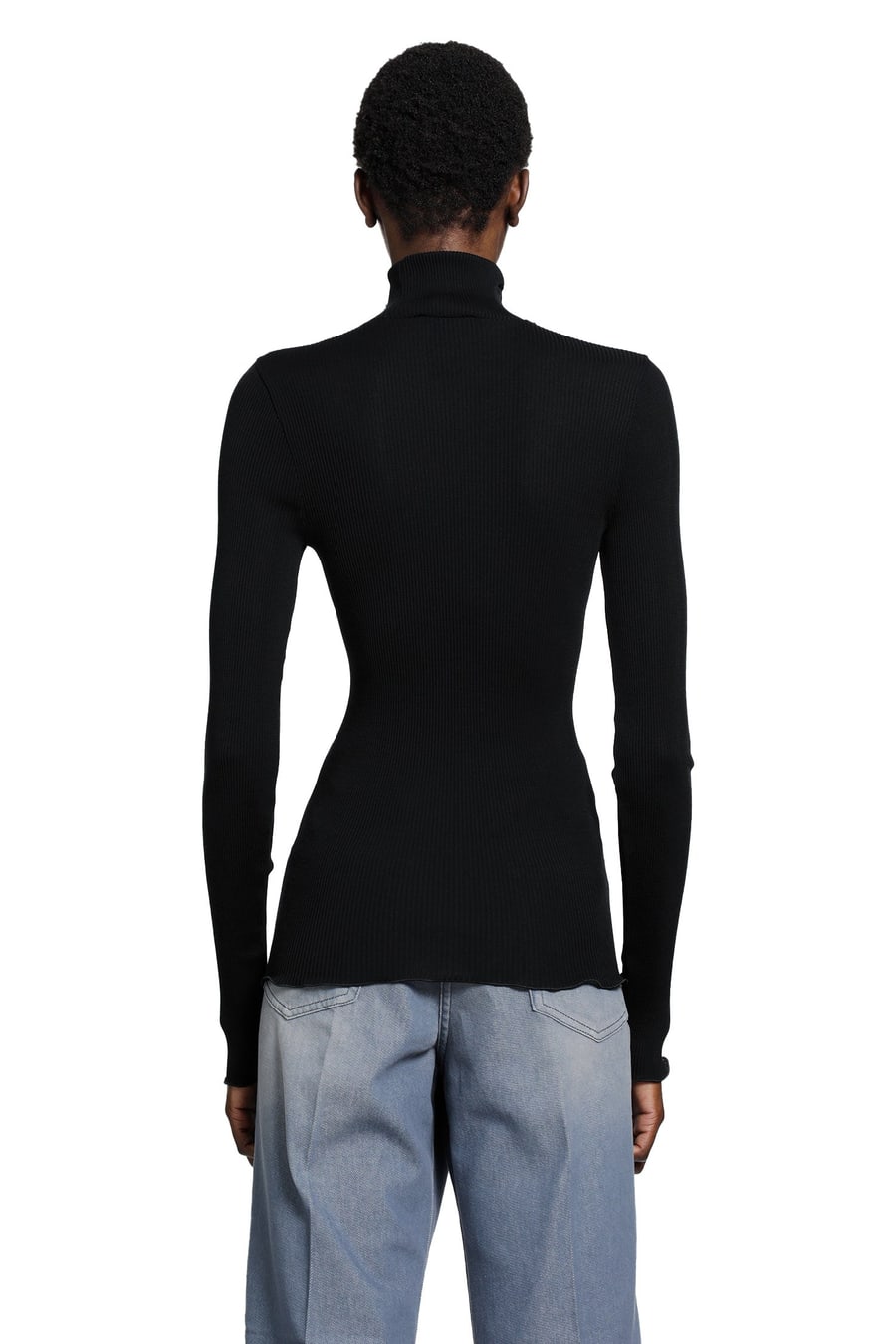 Prada Silk And Wool Turtleneck Top, view 3