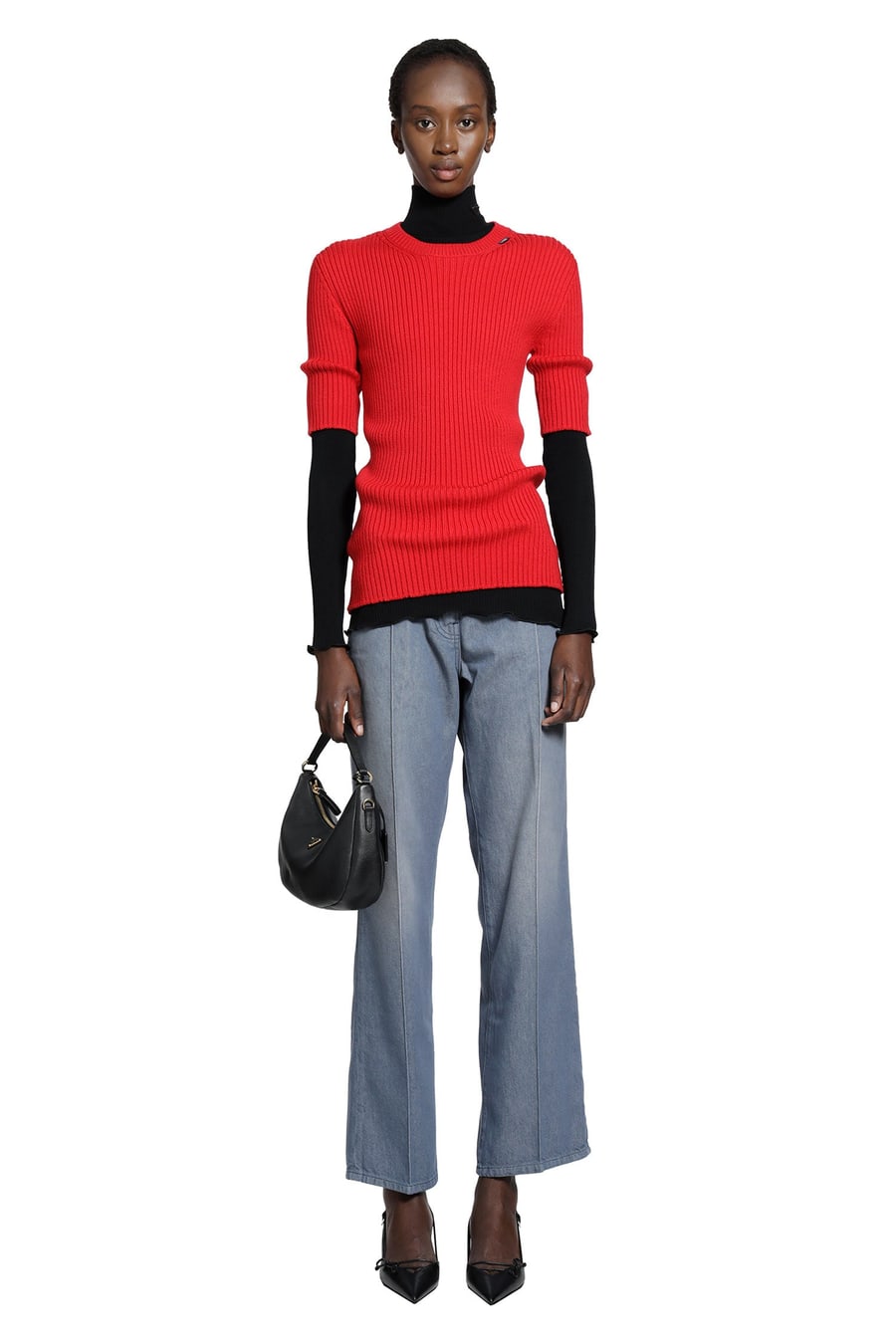 Prada Silk And Wool Turtleneck Top, view 4