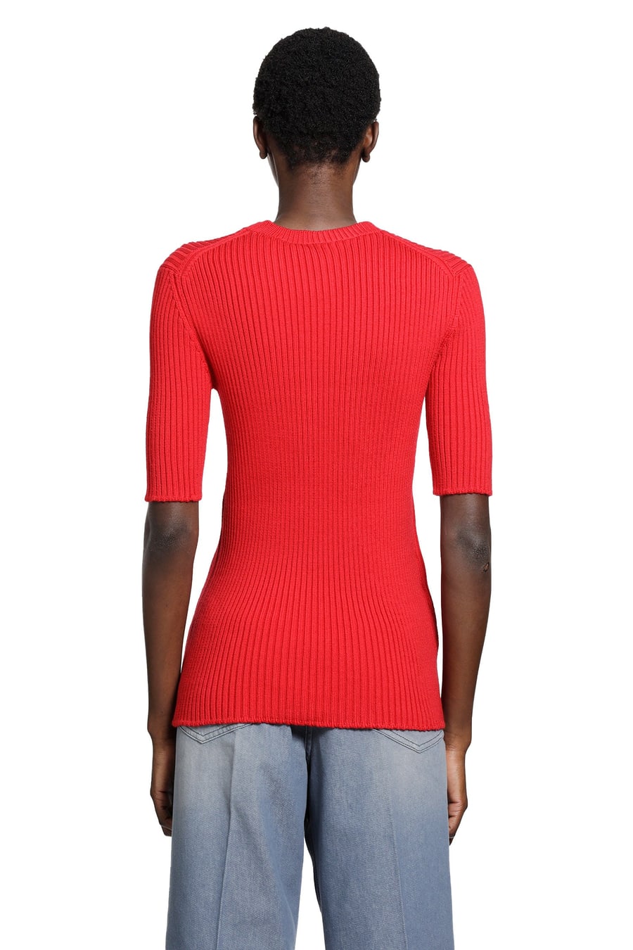 Prada Rib-knit Crewneck Top, view 3