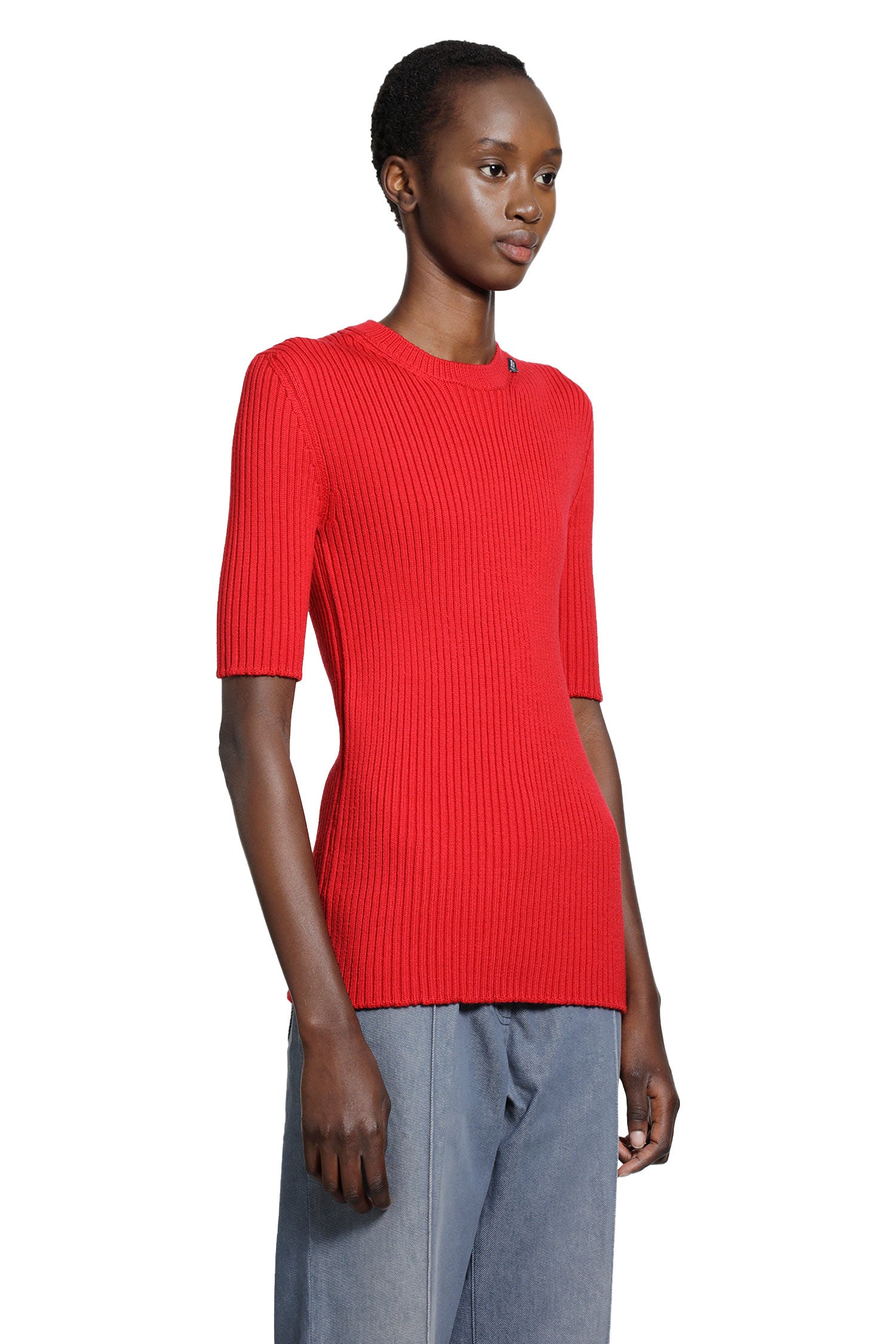 Prada Rib-knit Crewneck Top, view 2