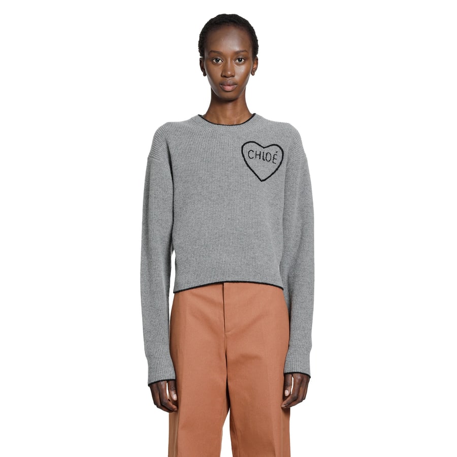 Chloé Wool Knit Cropped Sweater, view 6