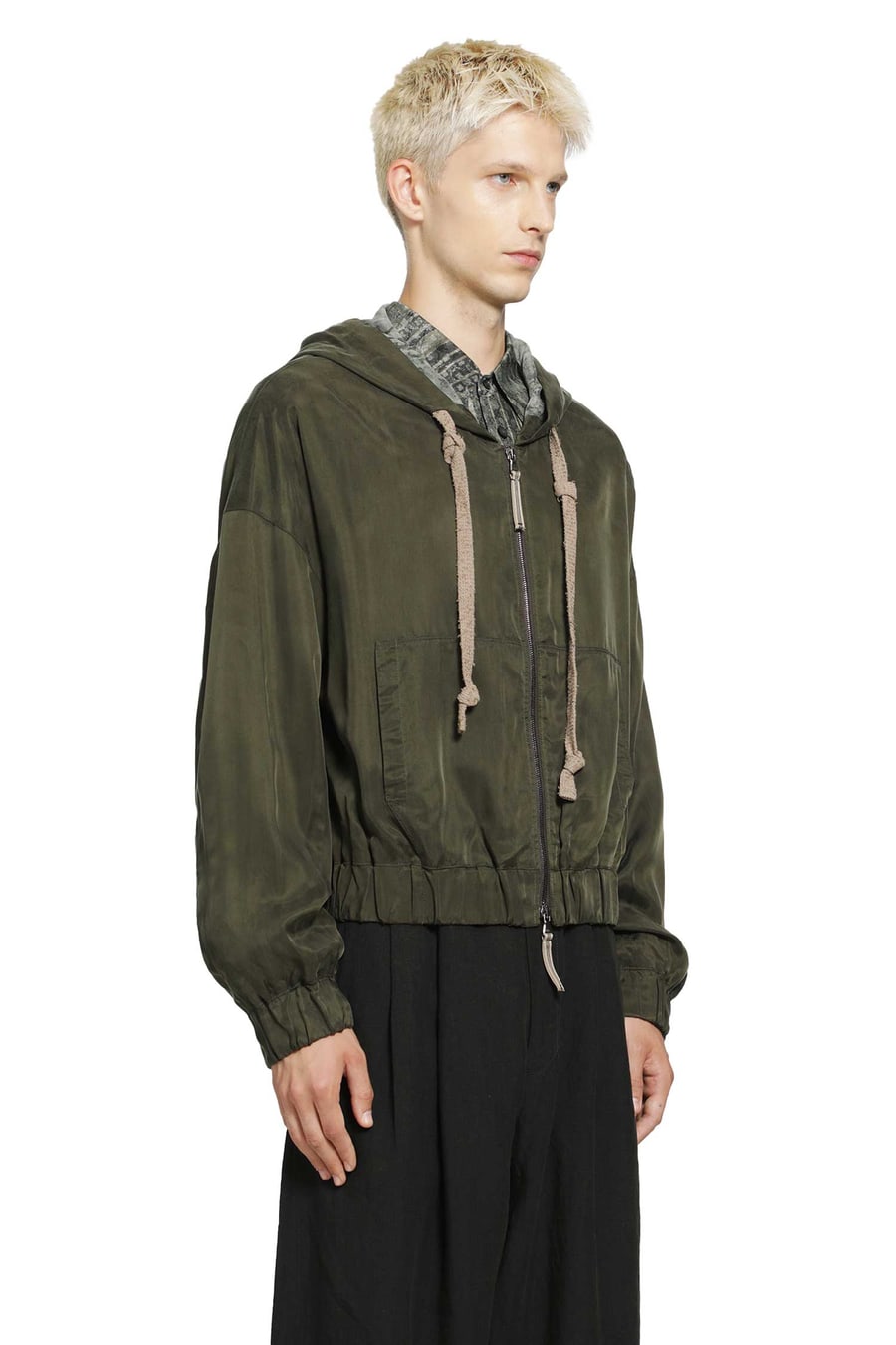 ZIGGY CHEN Croppped Full Zip Hoodie, view 3