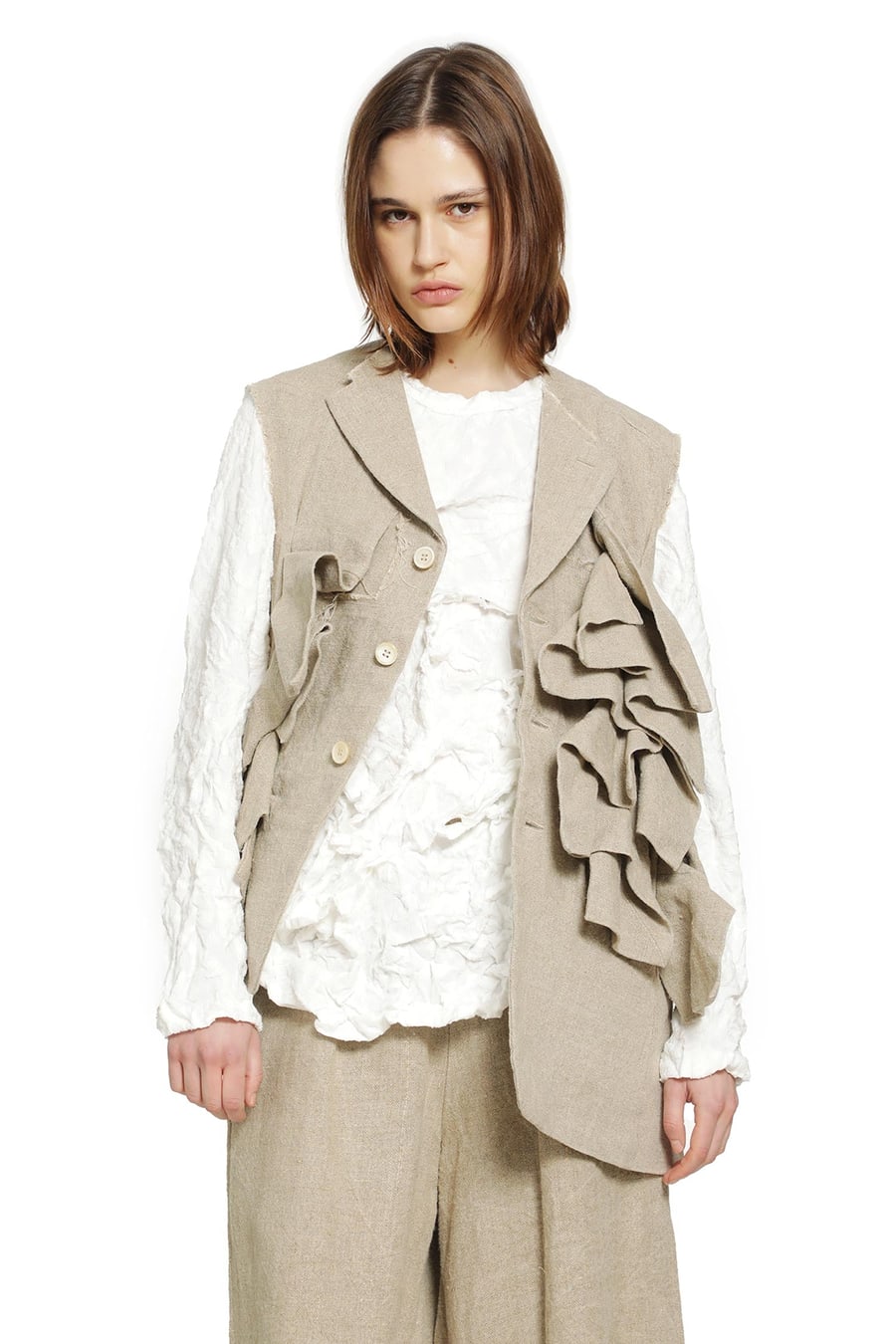 COMME DES GARCONS Ruffled Linen Vest