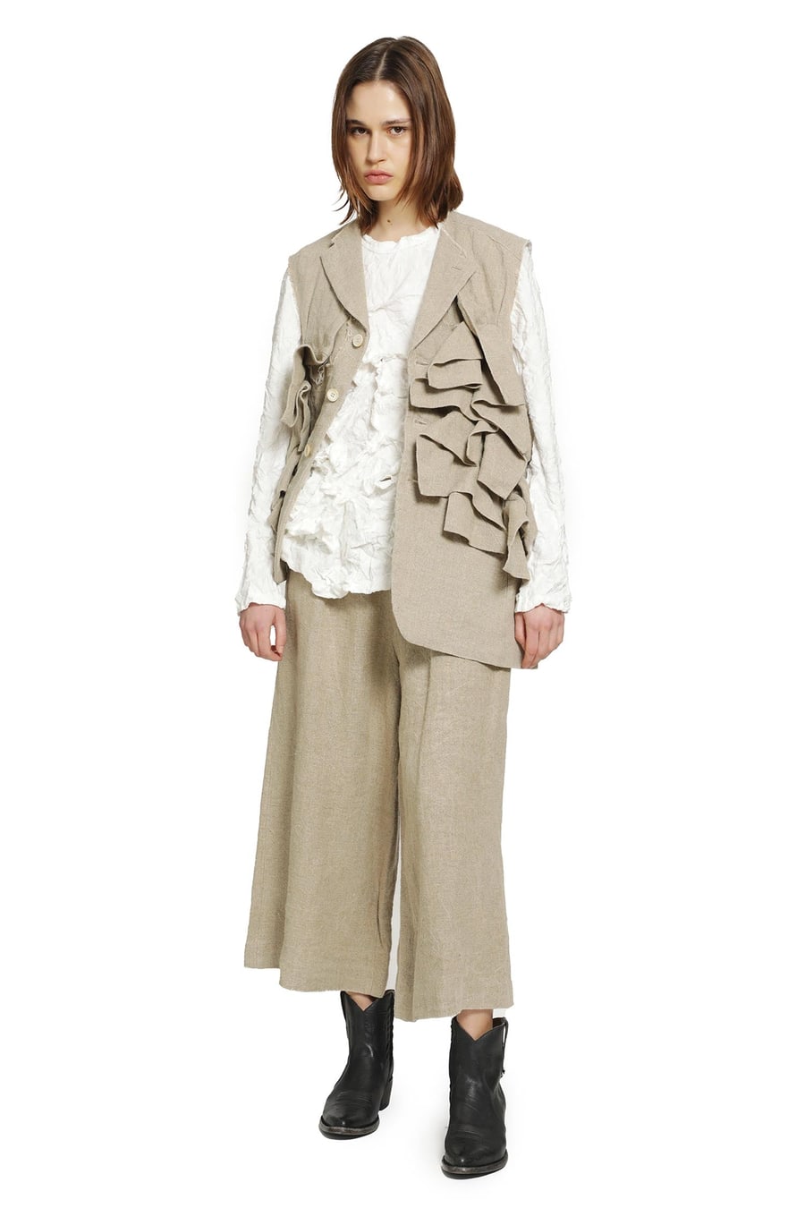 COMME DES GARCONS Ruffled Linen Vest, view 6