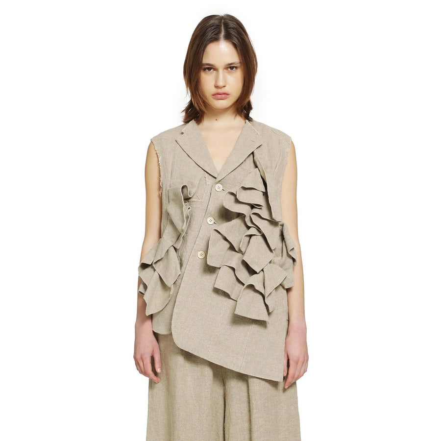 COMME DES GARCONS Ruffled Linen Vest, view 7