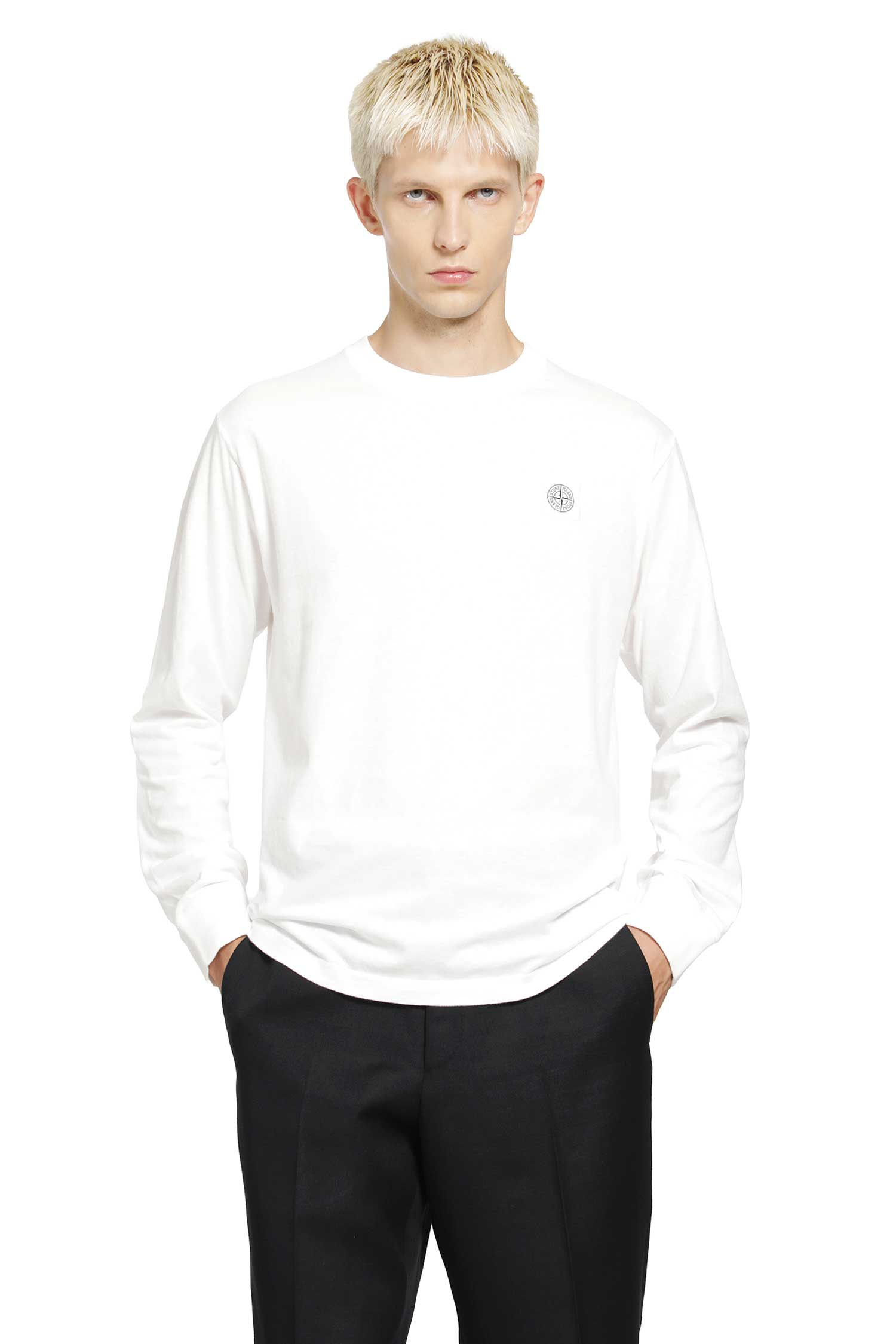 Stone Island 2100025 Cotton Jersey 'Fissato' Effect LS T-Shirt