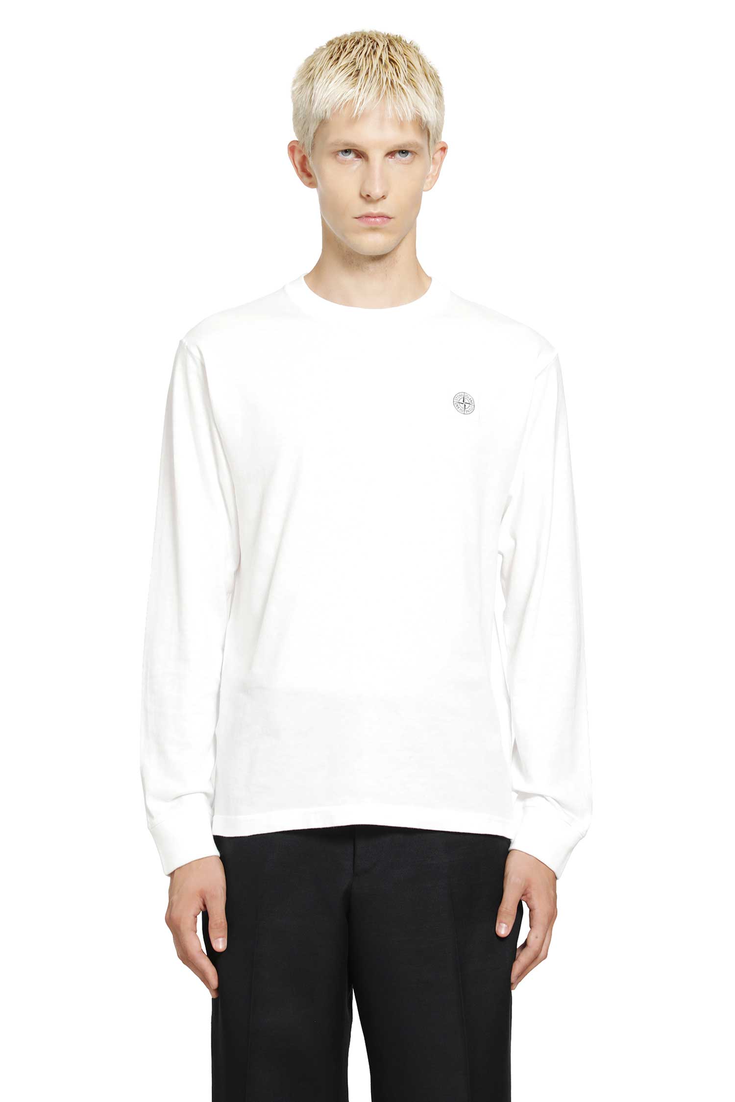 Stone Island 2100025 Cotton Jersey 'Fissato' Effect LS T-Shirt, view 2