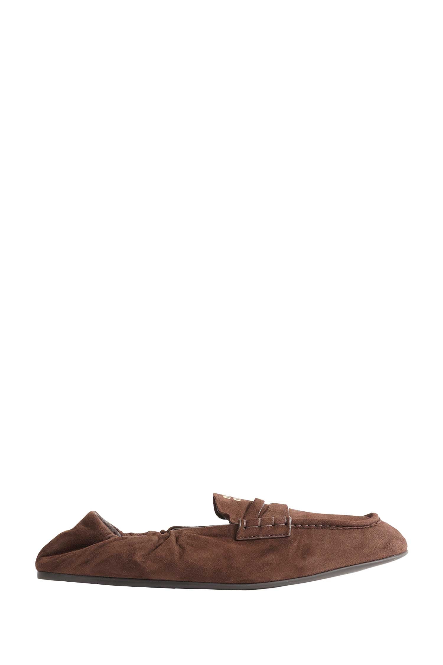 Miu Miu Ruches Suede Loafers