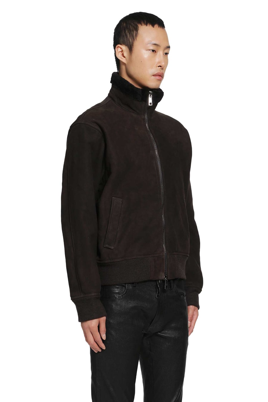 GIORGIO BRATO Zip-Up Leather Jacket, view 3