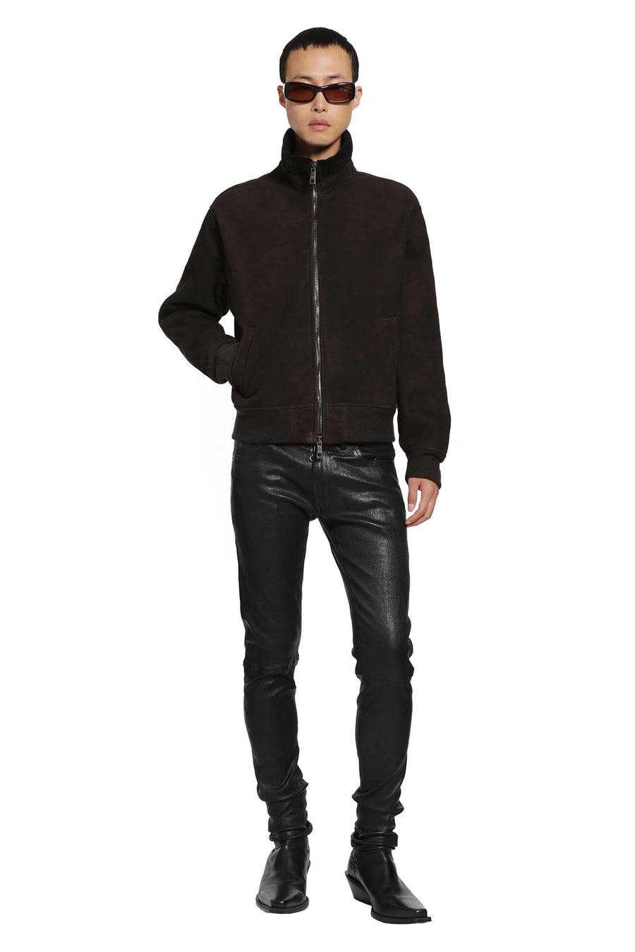 GIORGIO BRATO Zip-Up Leather Jacket, view 6