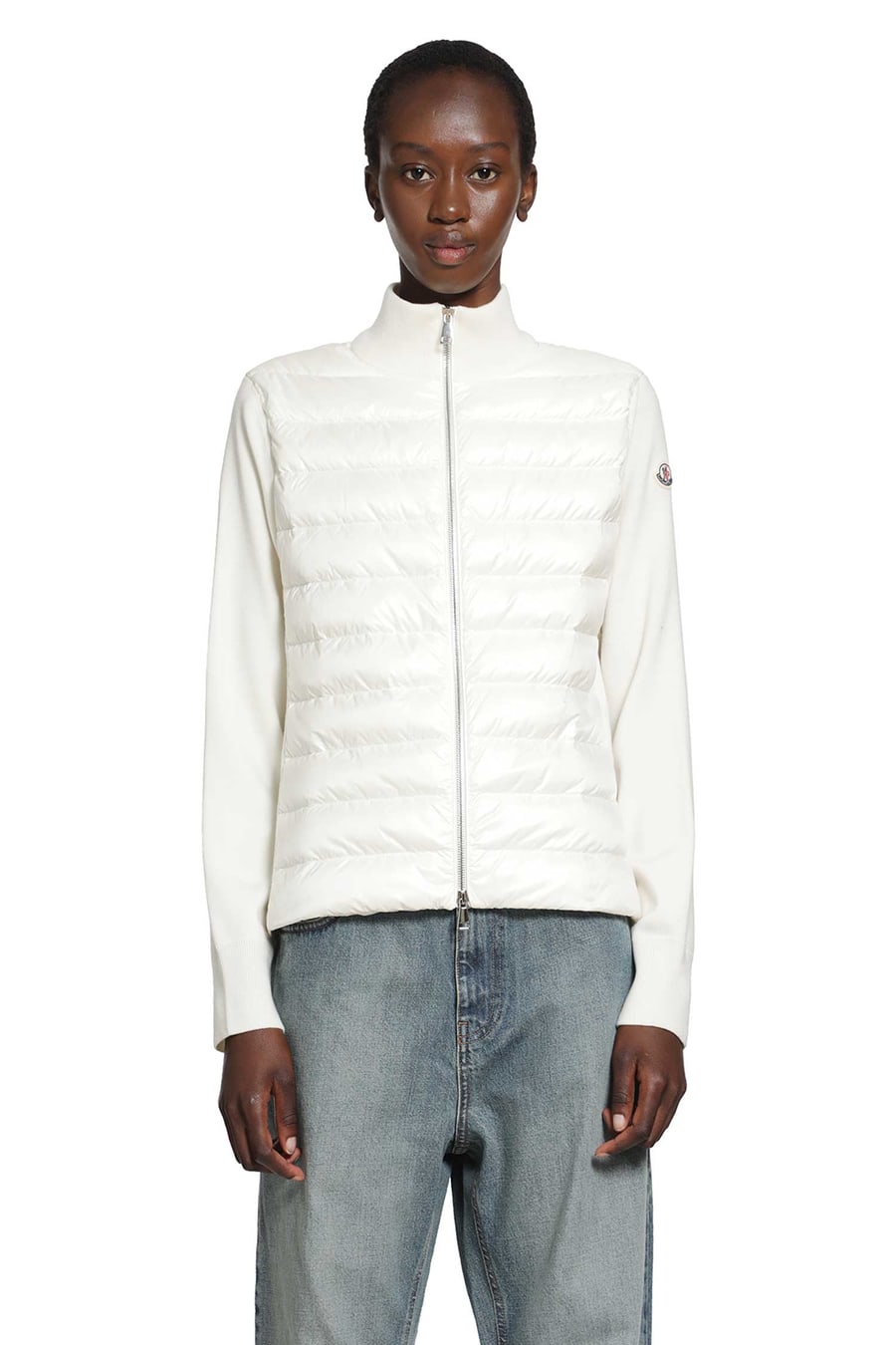 Moncler Padded Wool Zip-Up Cardigan, view 2