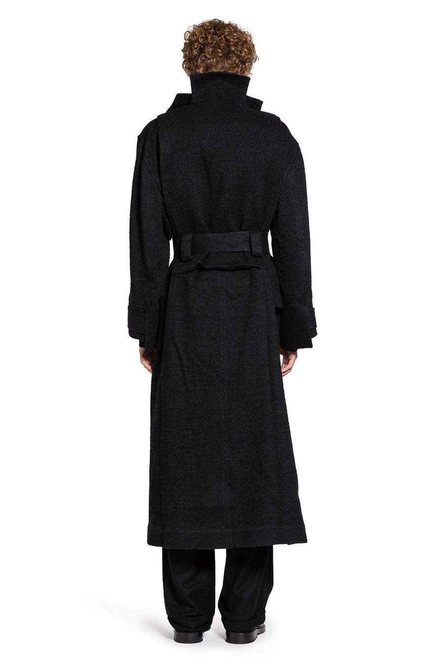 YEHUAFAN Brushed Wool Coat, view 4