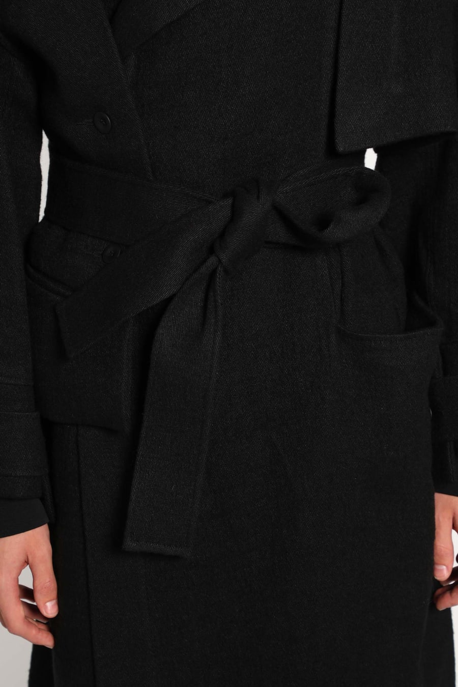YEHUAFAN Brushed Wool Coat, view 6