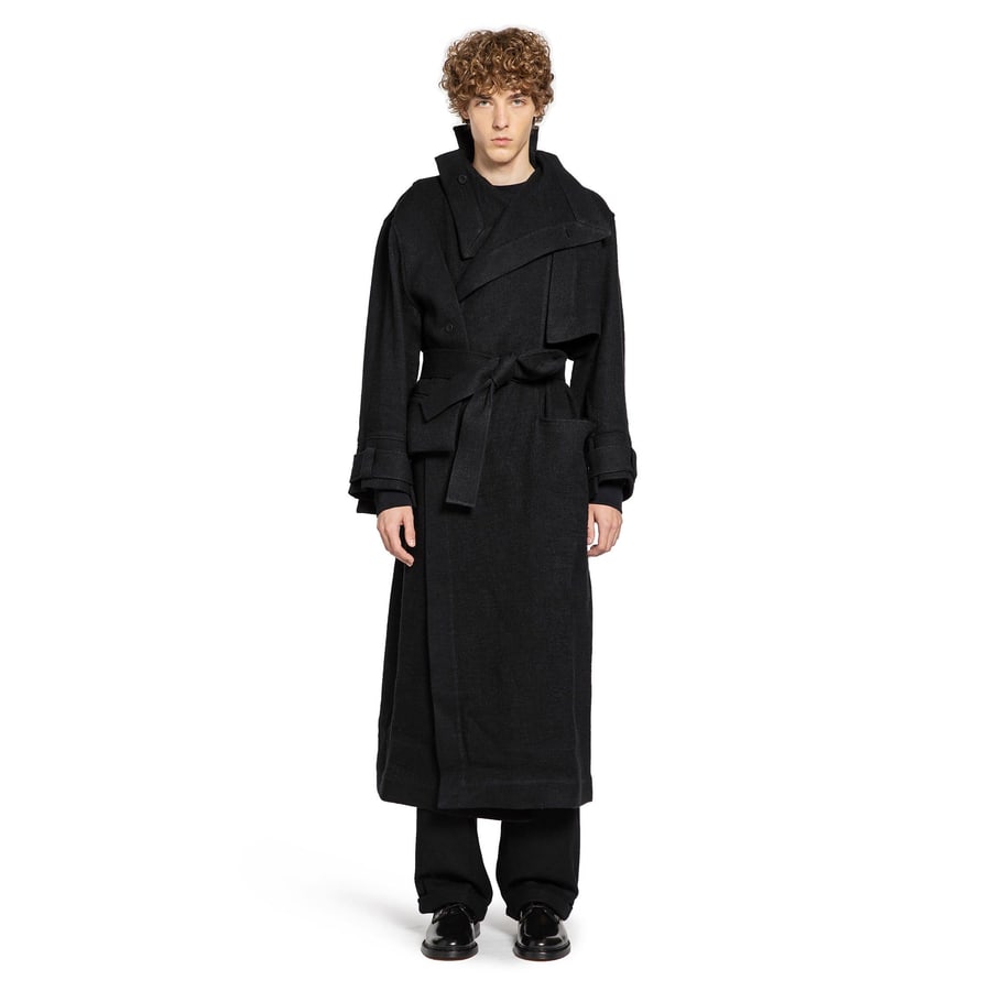 YEHUAFAN Brushed Wool Coat, view 7