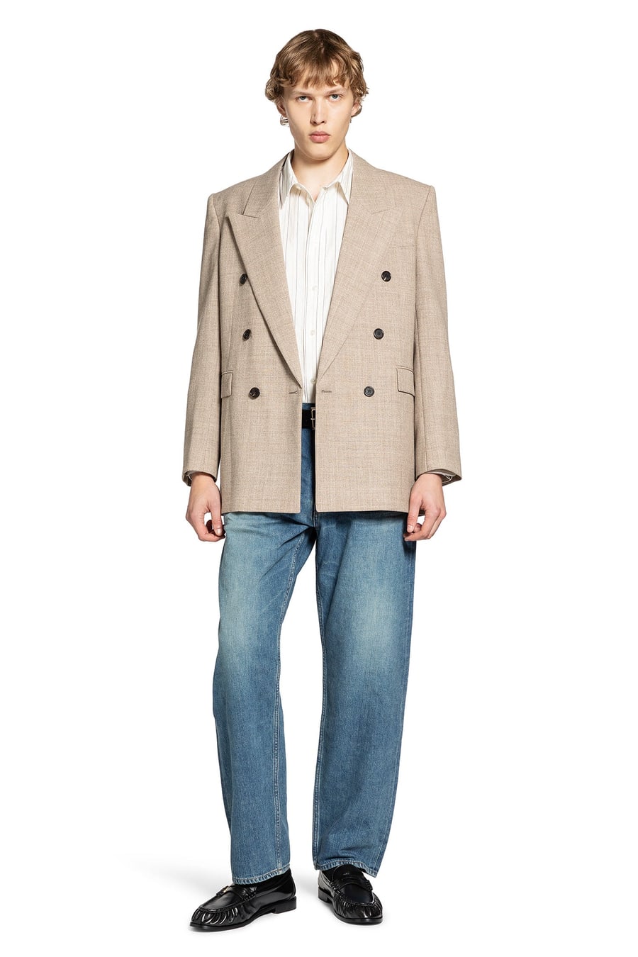 Saint Laurent Cassandre Striped Shirt, view 6