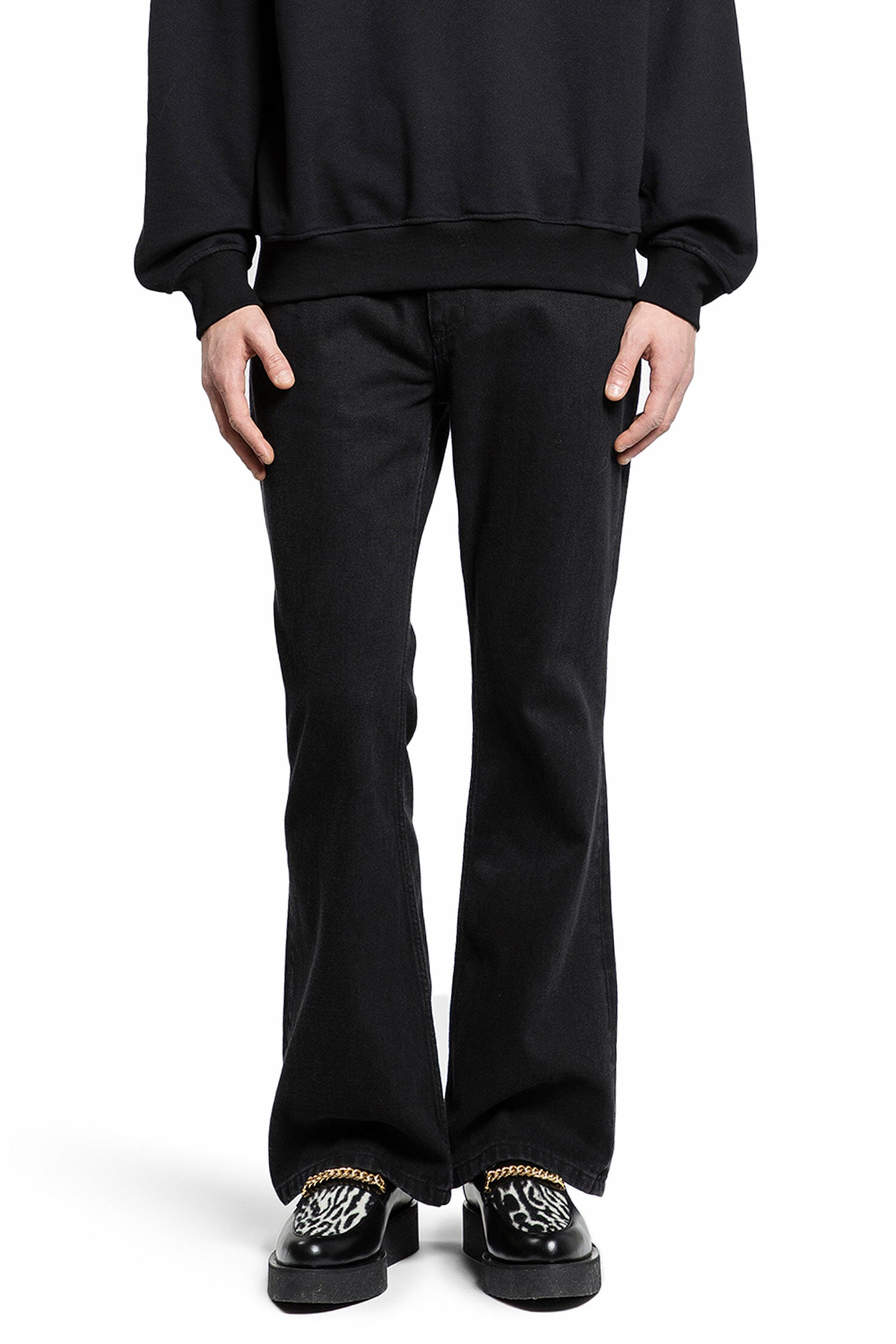ERNEST W. BAKER Leather Flare Jeans