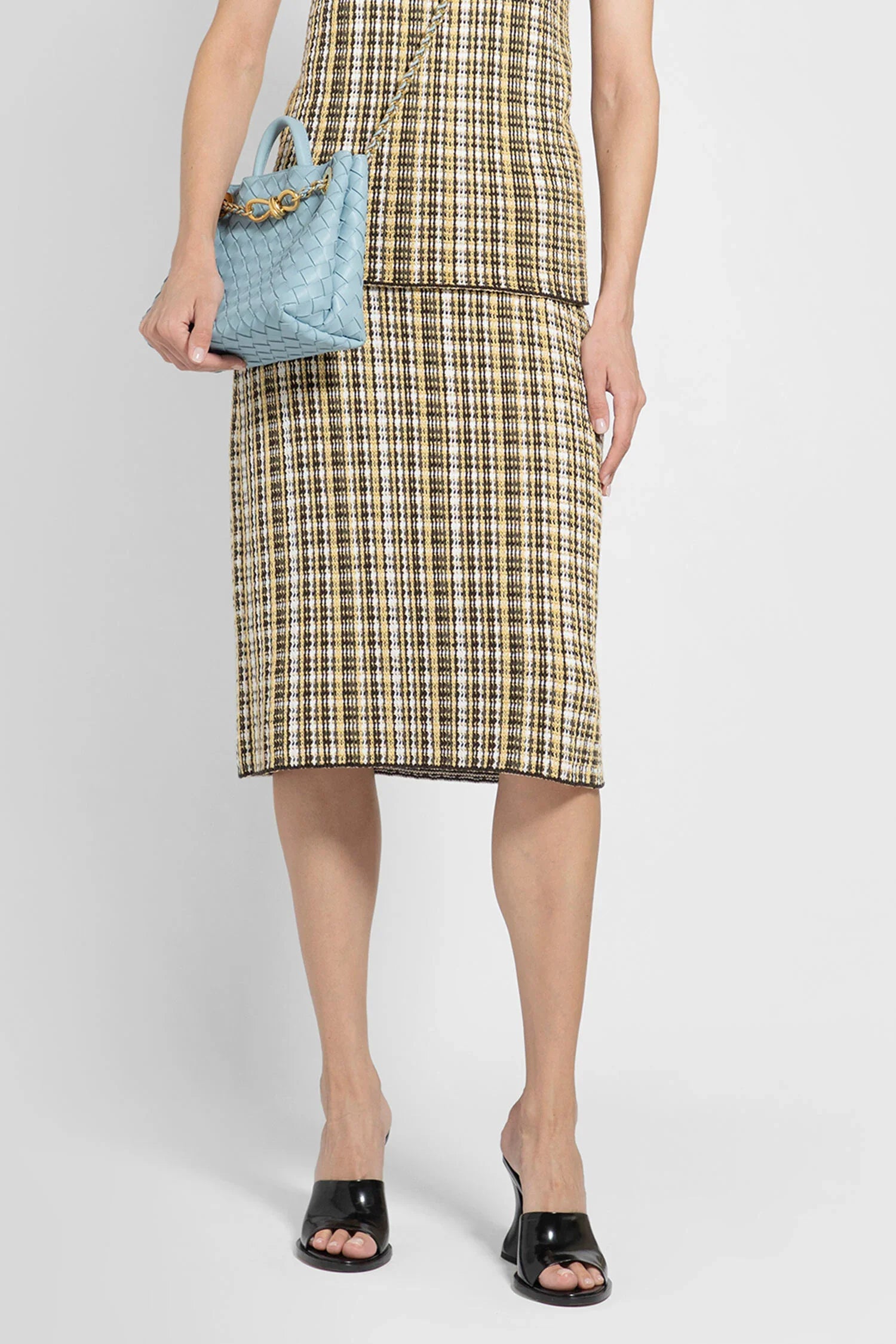 Bottega Veneta Check Jacquard Midi Skirt