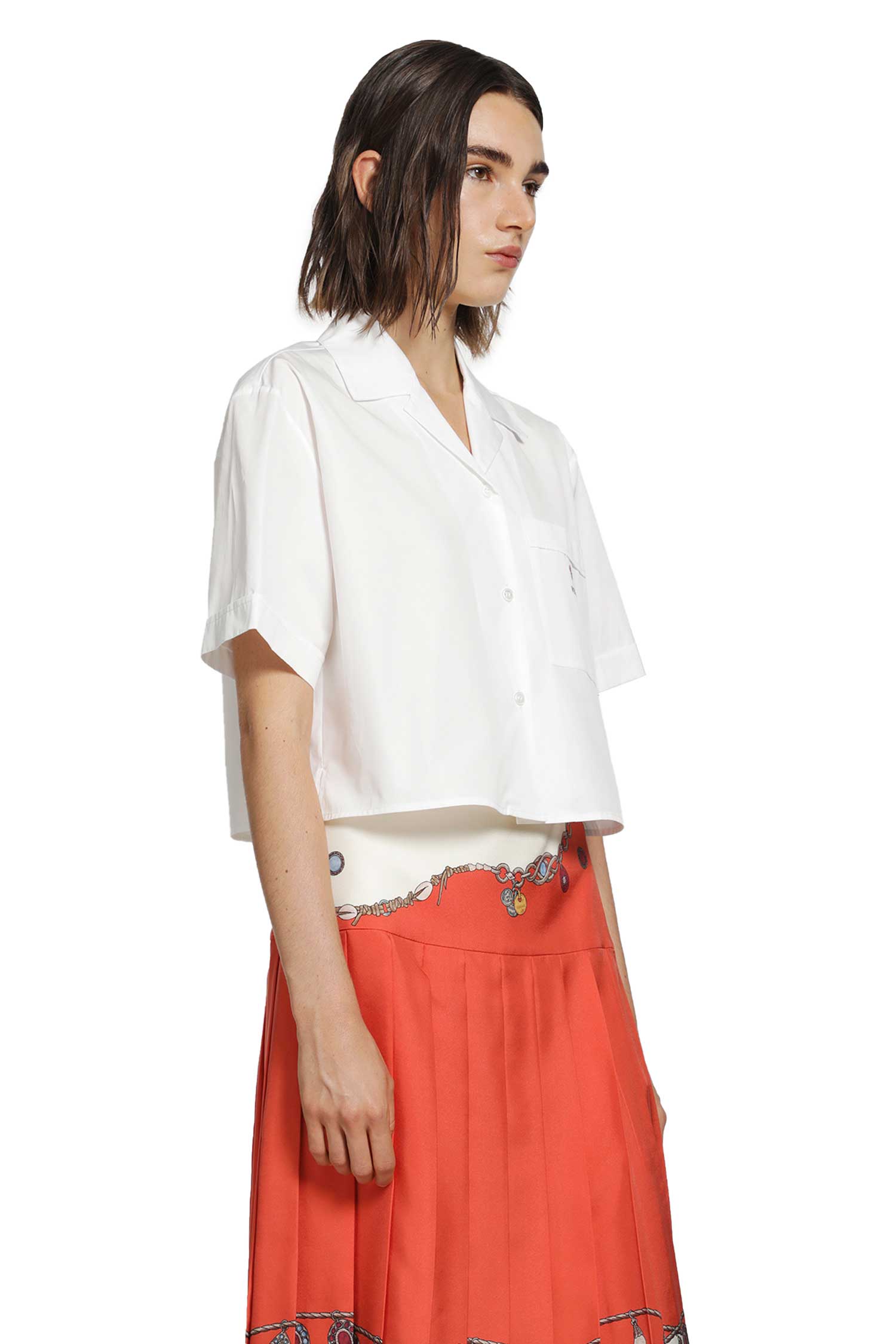 Versace Cotton Poplin Crop Shirt, view 2