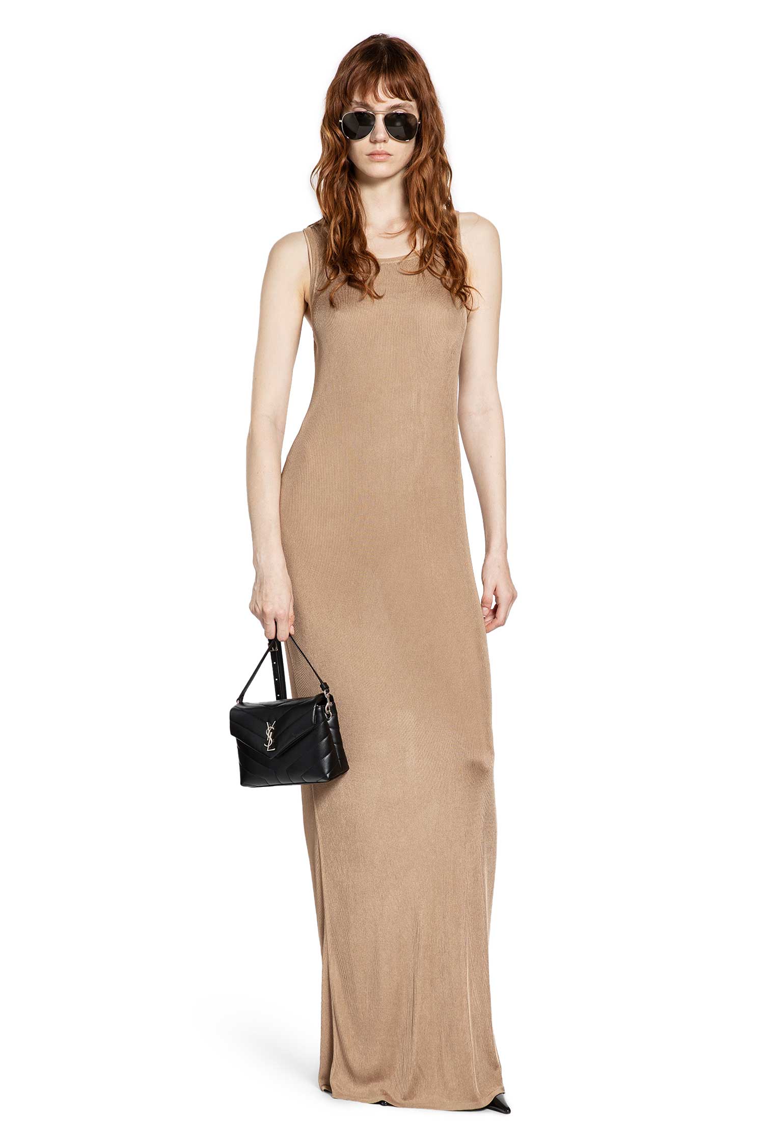 Saint Laurent Long Tank Dress in Rib Knit