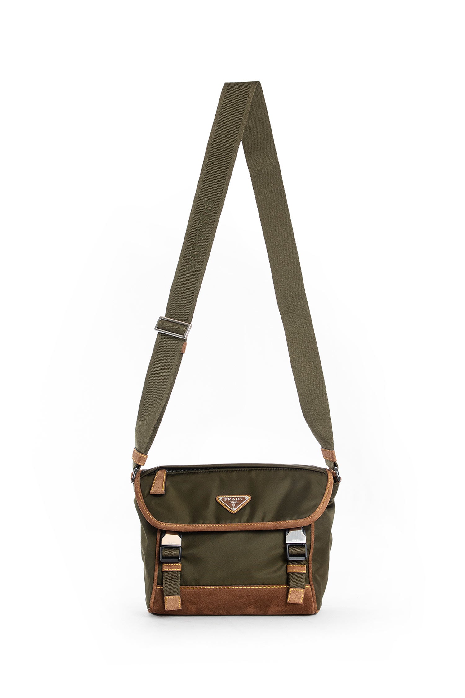 Prada Medium Re-Nylon and Suede Shoulder Bag