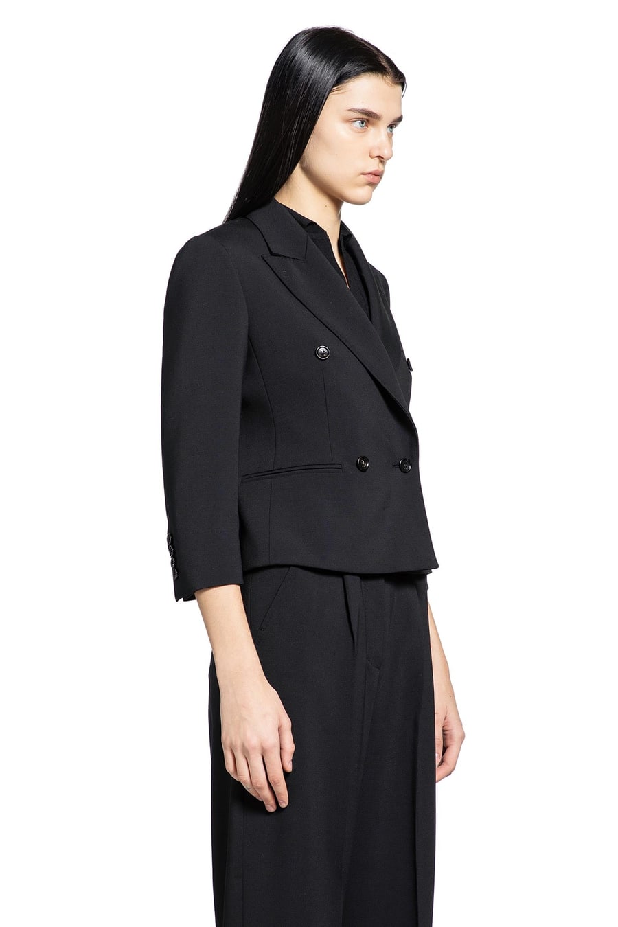 Max Mara Wollen Cloth Cropped Blazer, view 3