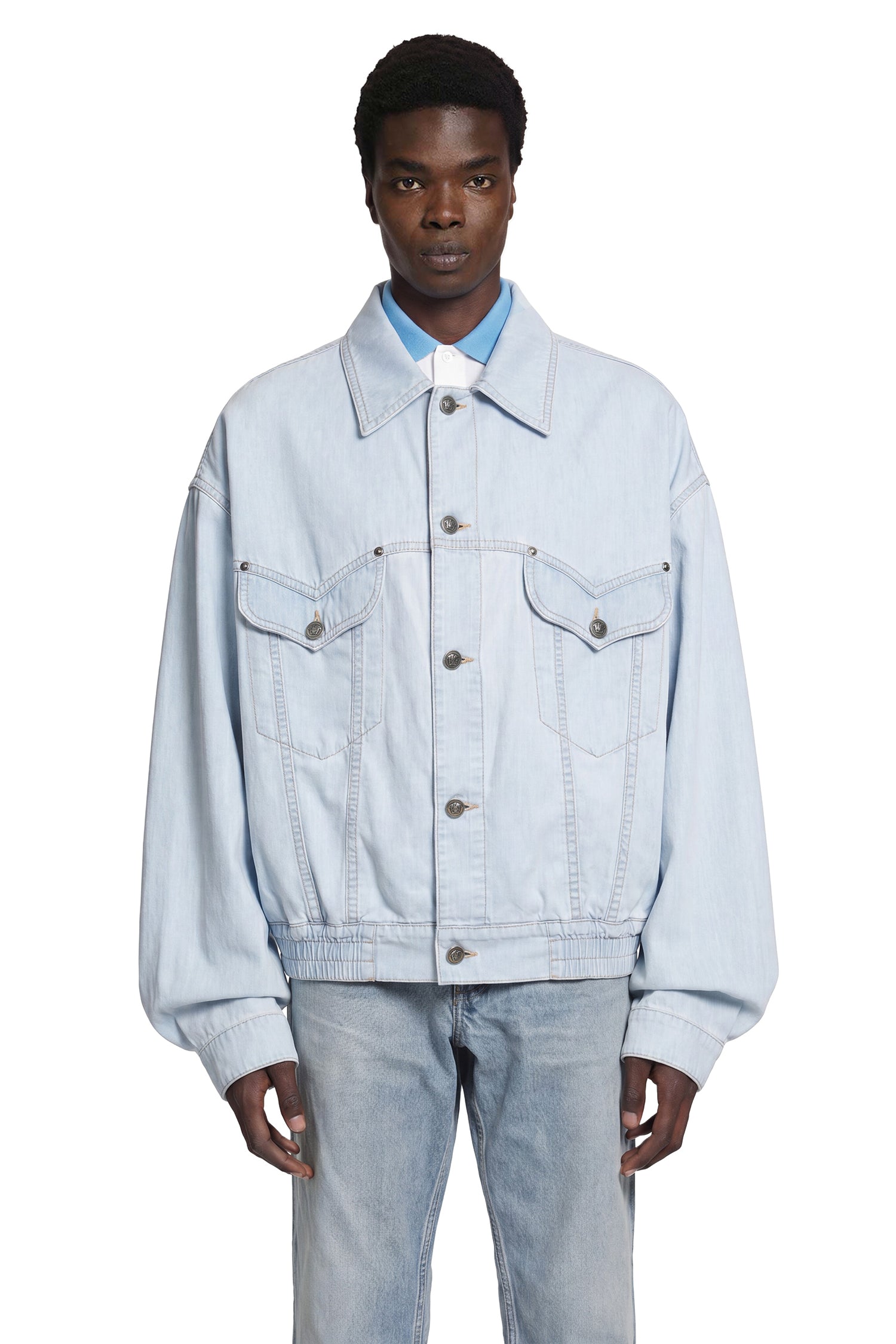 Versace Denim Chambray Jacket, view 2