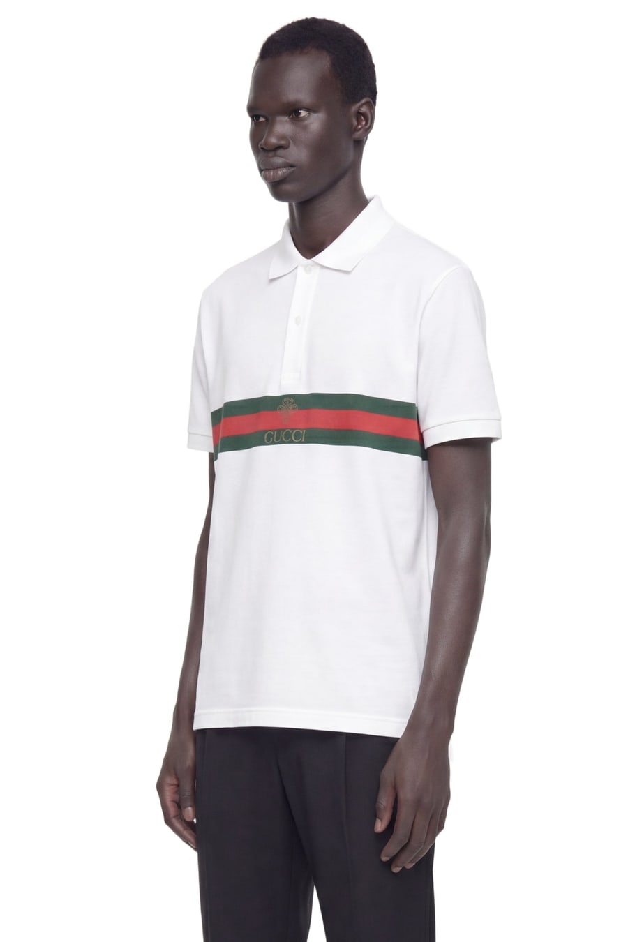 Gucci Cotton Jersey Polo with Web, view 2