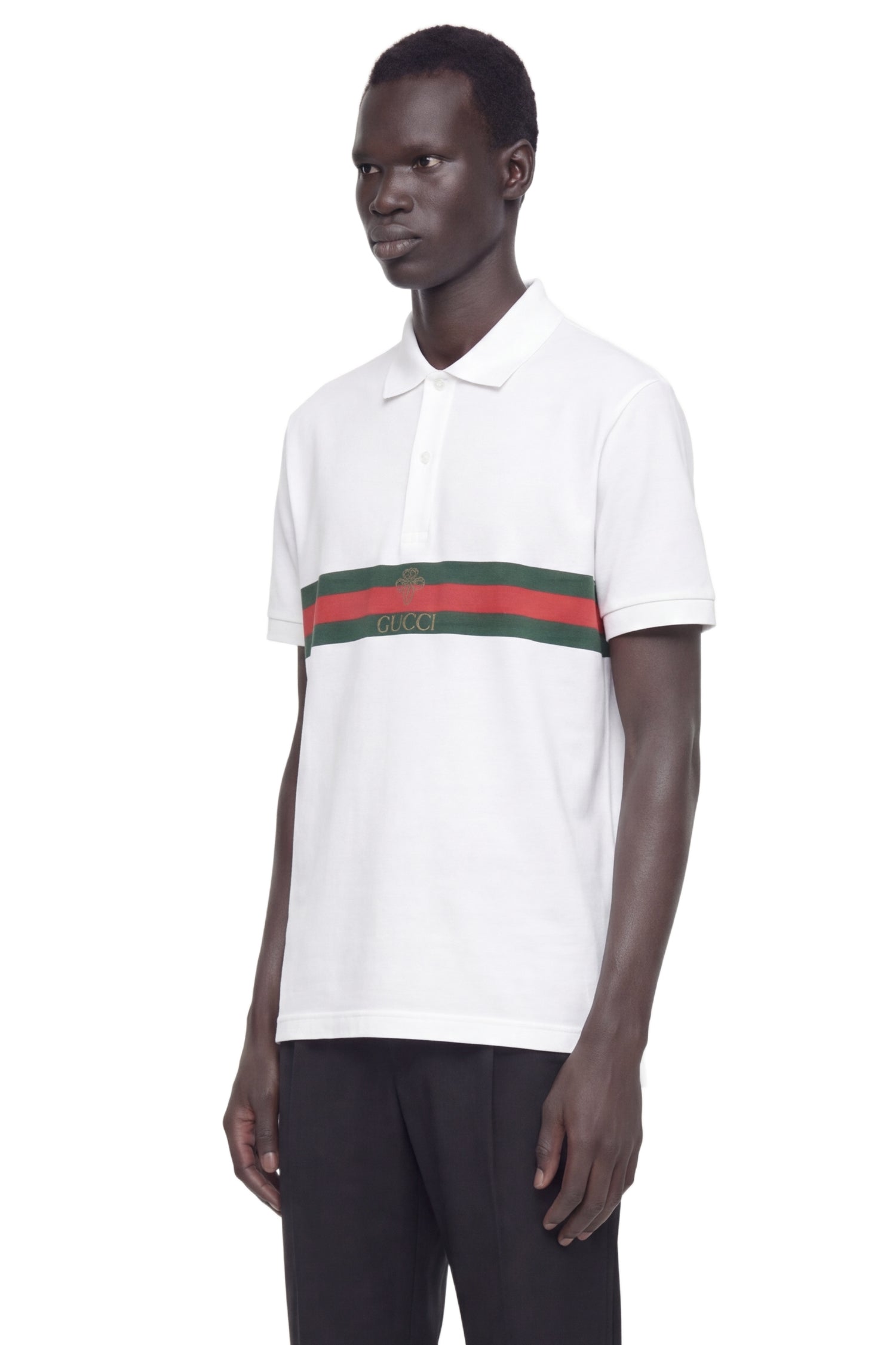 Gucci Cotton Jersey Polo with Web, view 2
