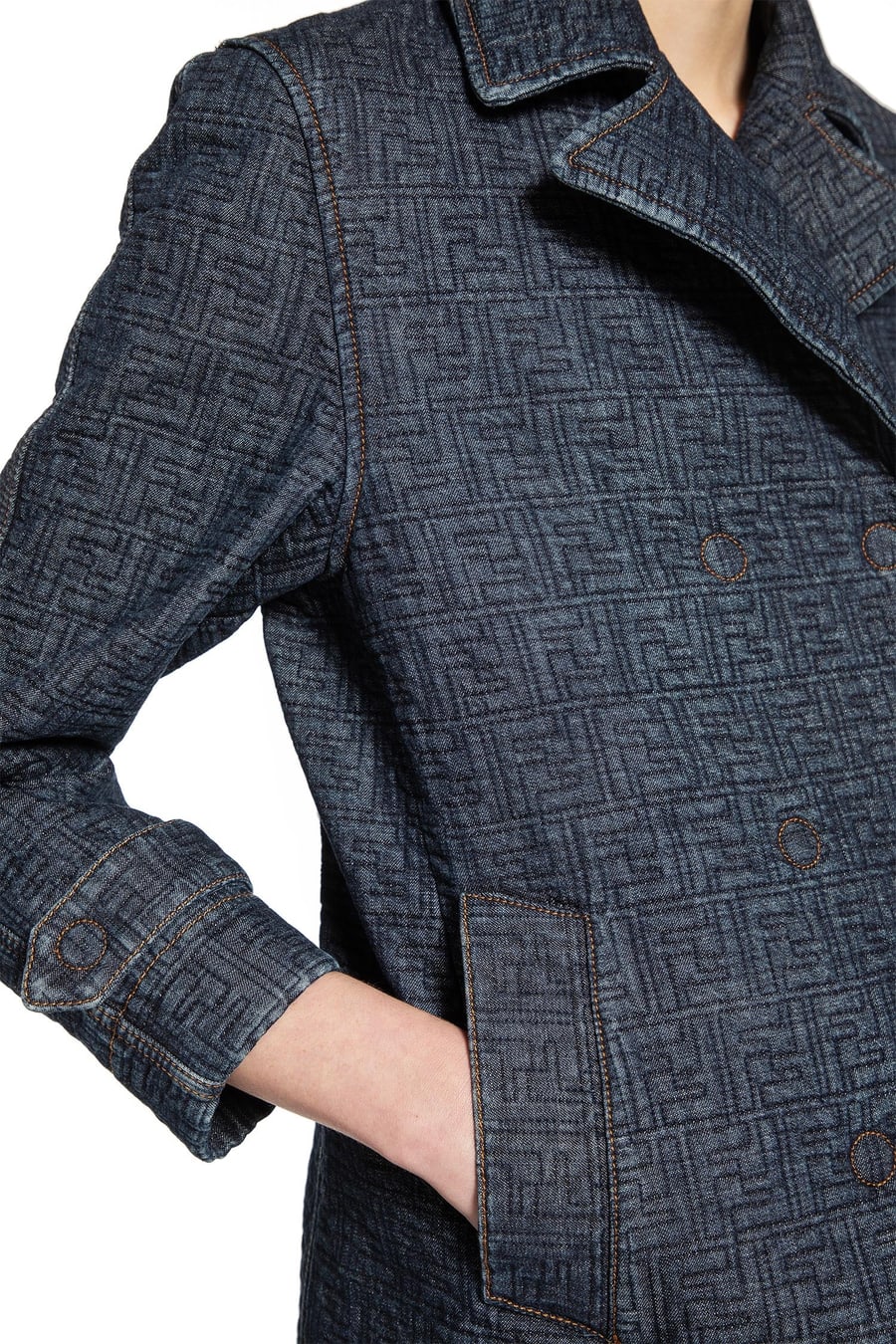 Fendi Quilted FF Denim Jacket, view 4
