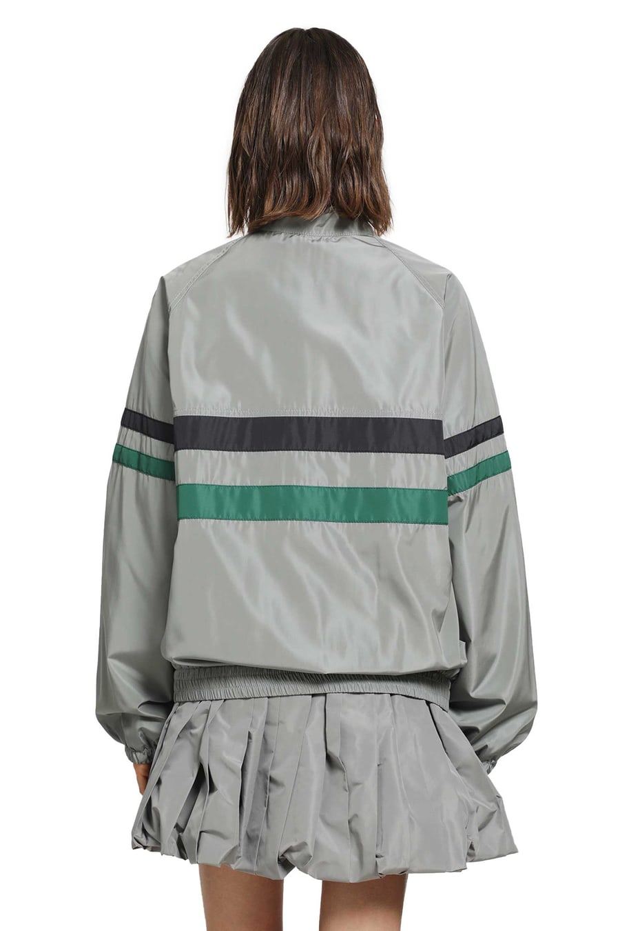 Miu Miu Technical Silk Jacket Track Jacket, view 4