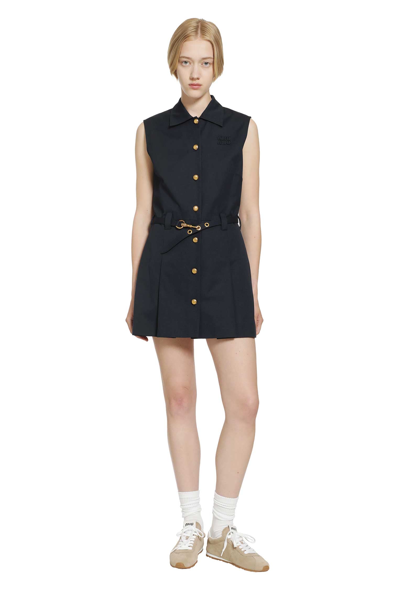 Miu Miu Cotton Gabardine Shirt Mini Dress, view 2