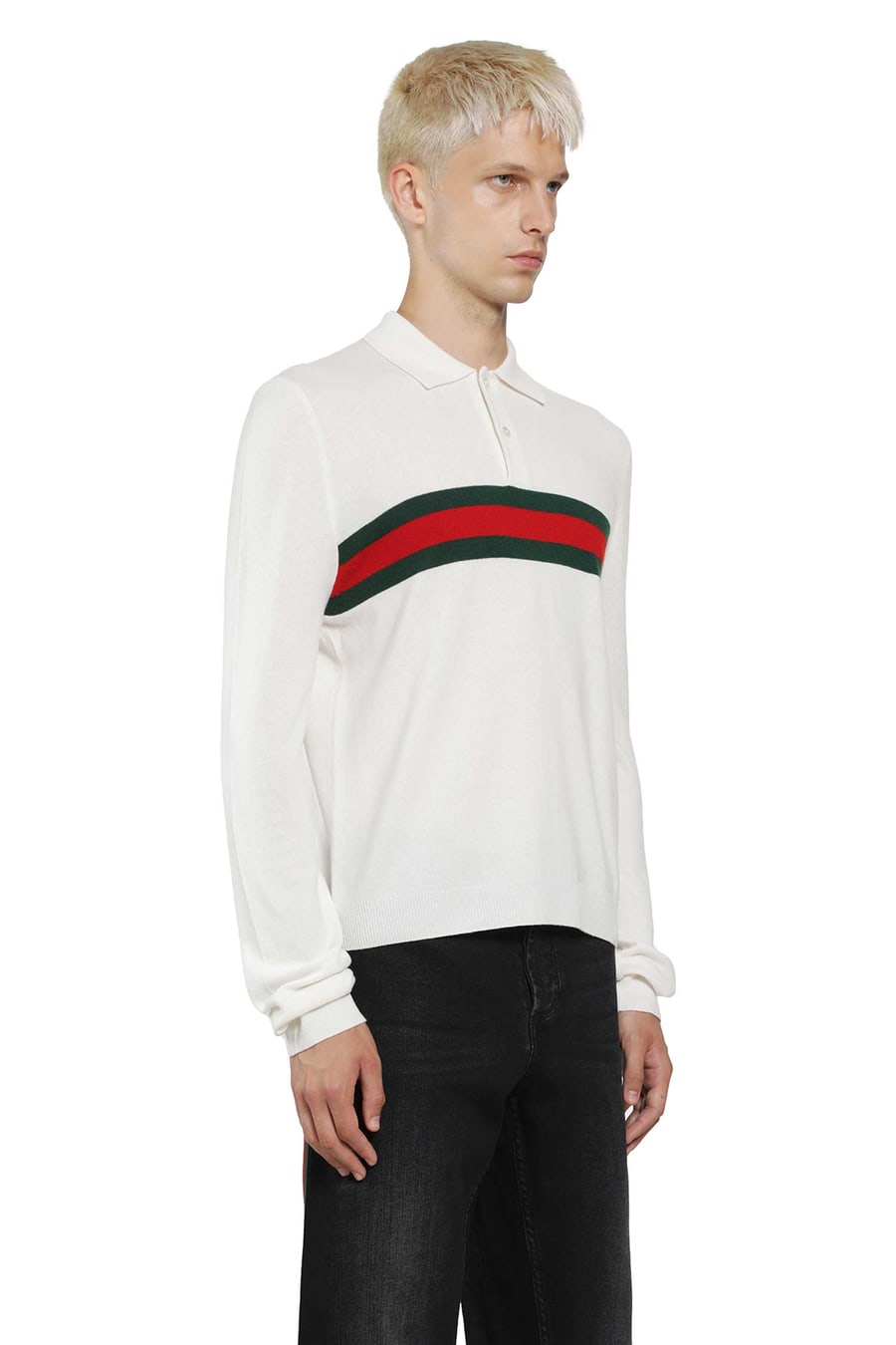 Gucci Polo Shirt With Web, view 3