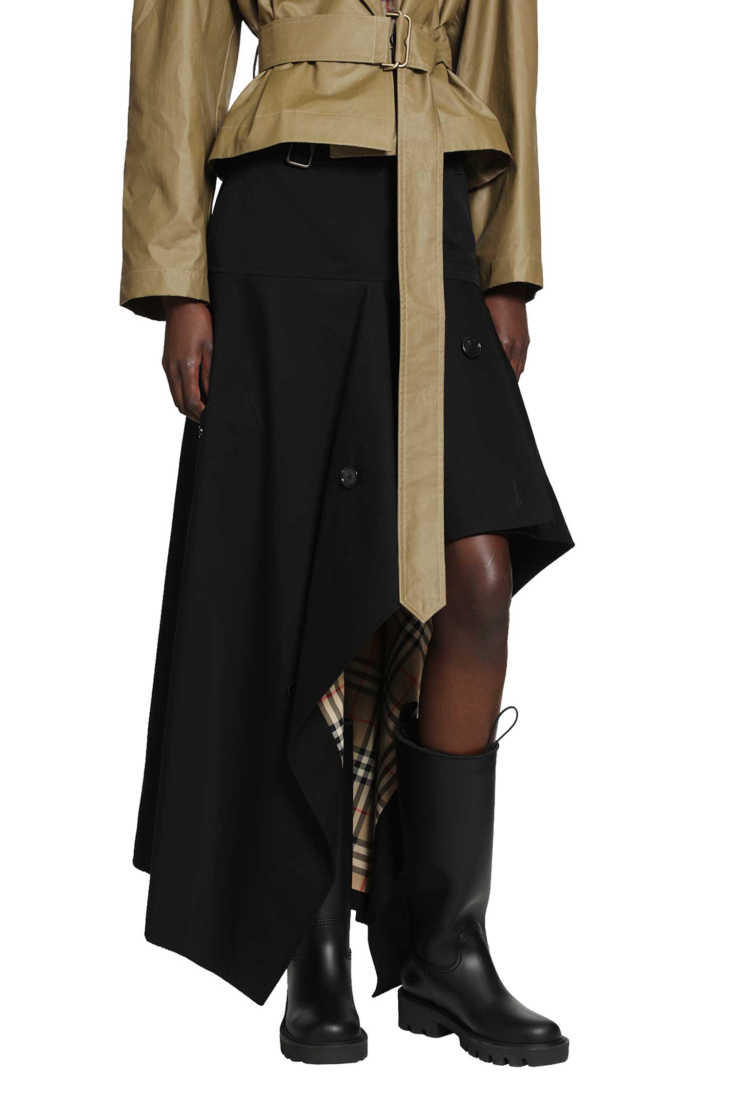 Burberry Gabardine Asymmetric Trench Skirt