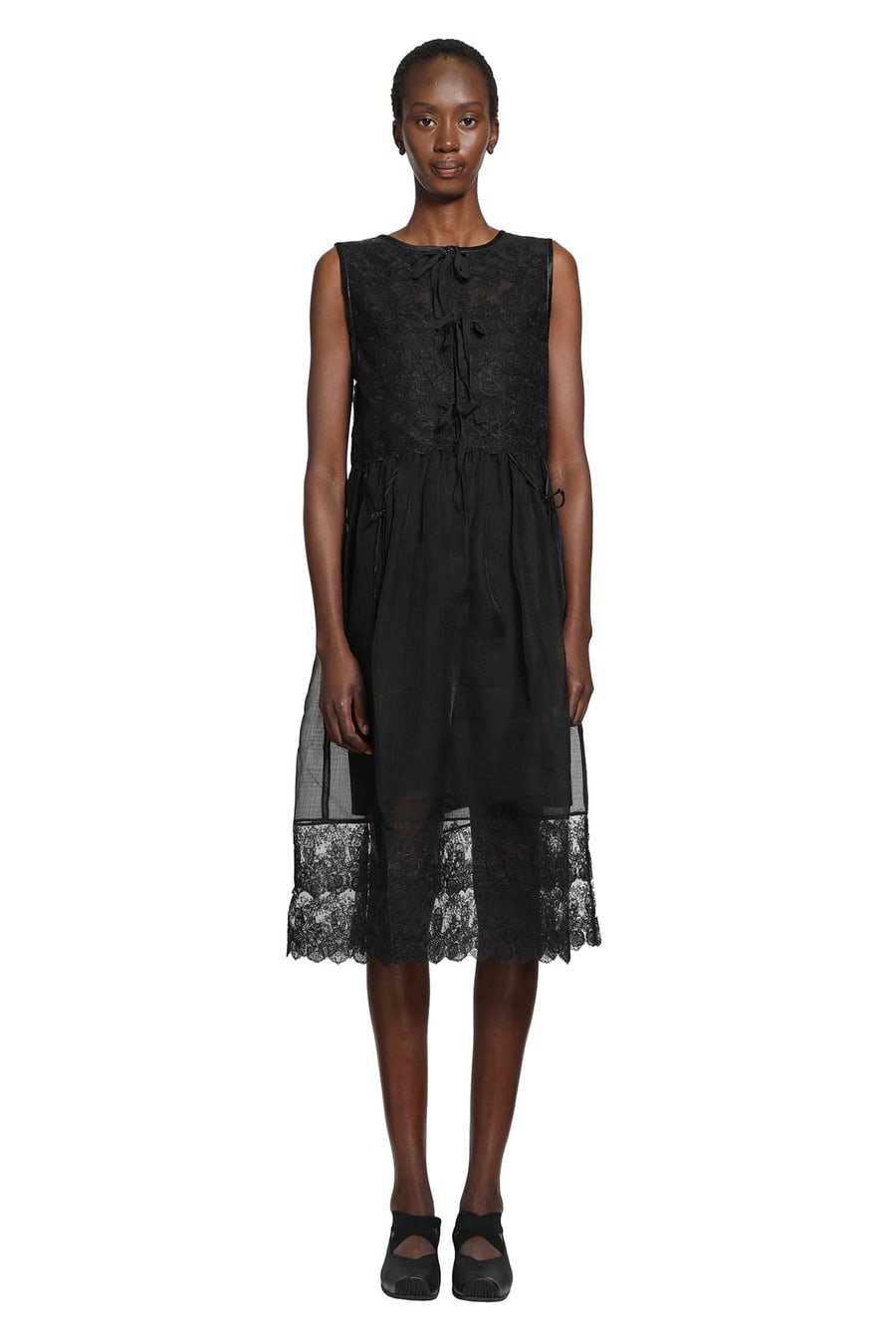 RENLI SU Silk Sheer Lace Mini Dress, view 2