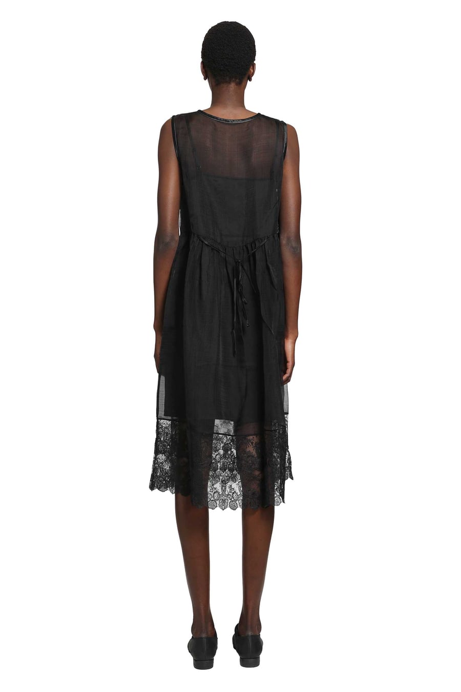 RENLI SU Silk Sheer Lace Mini Dress, view 4
