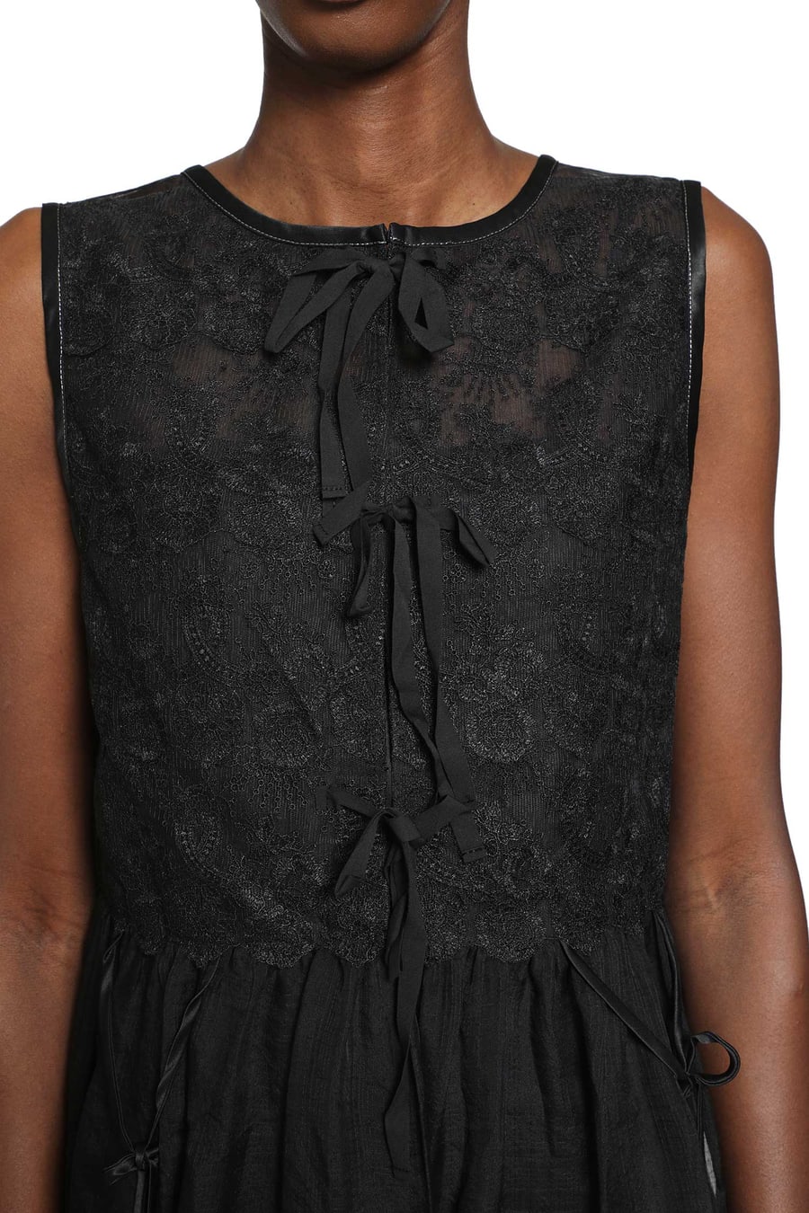 RENLI SU Silk Sheer Lace Mini Dress, view 5