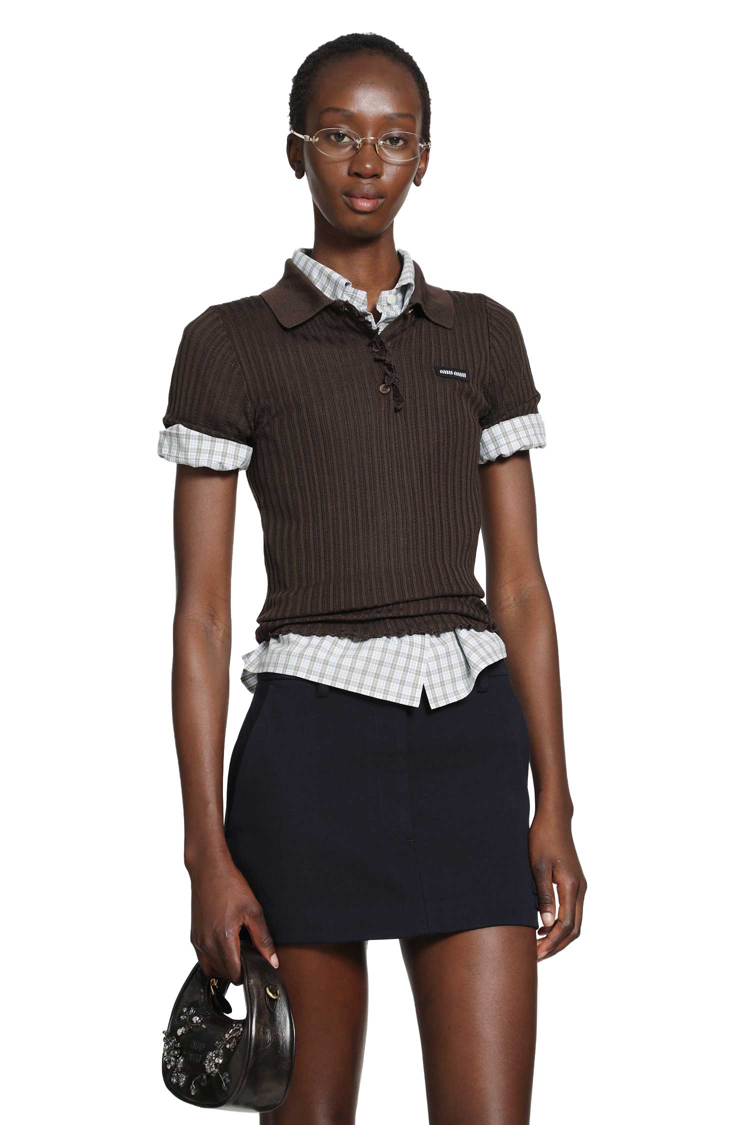 Miu Miu Silk Knit Polo Shirt